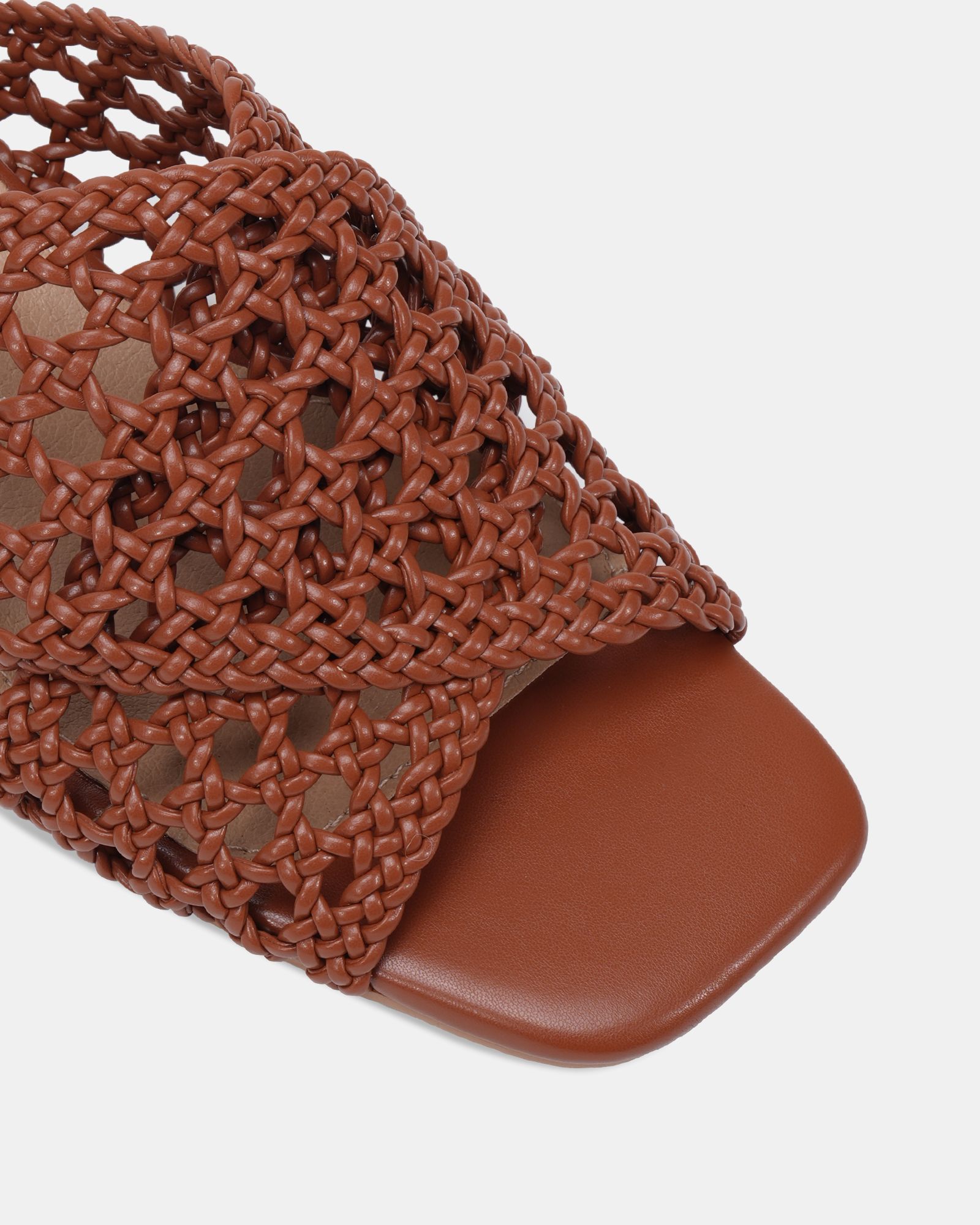 MILLY Tan Woven Block Heel Mule