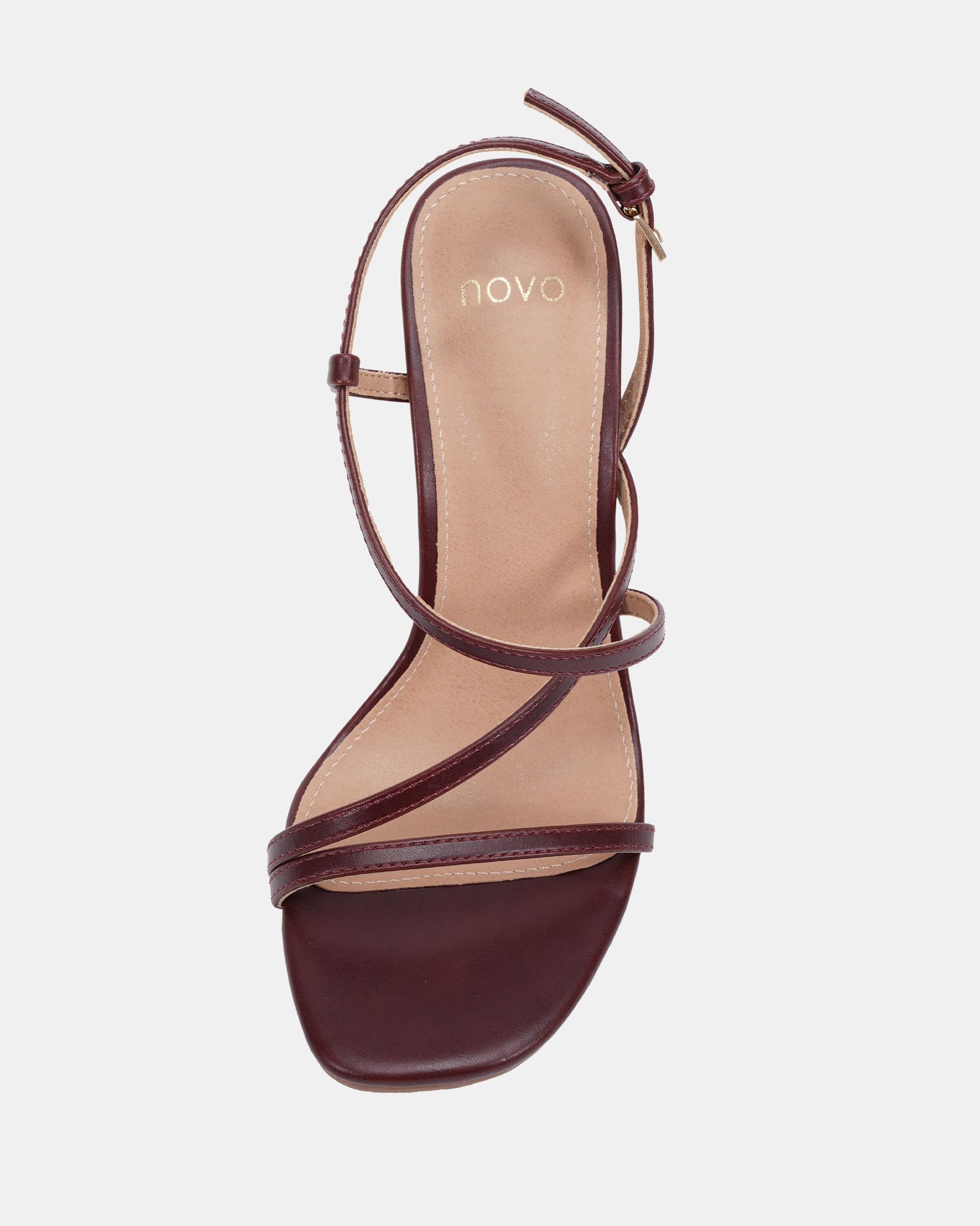 WIDE FIT MONDRIAN Burgundy Strappy Heeled Sandal