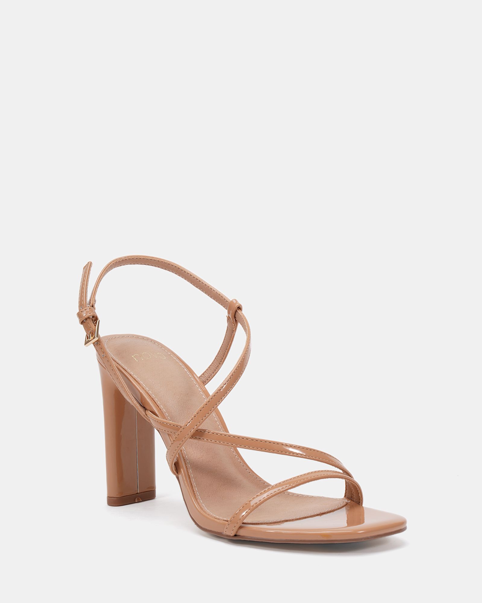 WIDE FIT MONDRIAN Nude Strappy Heeled Sandal