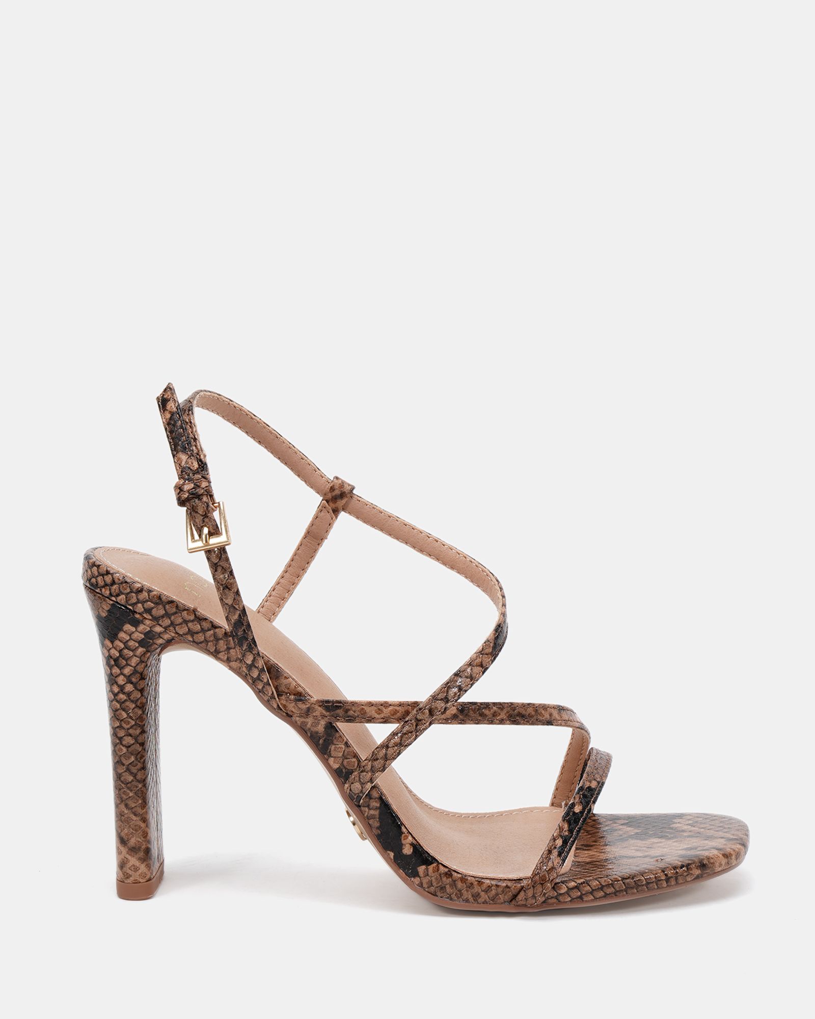 WIDE FIT MONDRIAN Snake Strappy Heeled Sandal