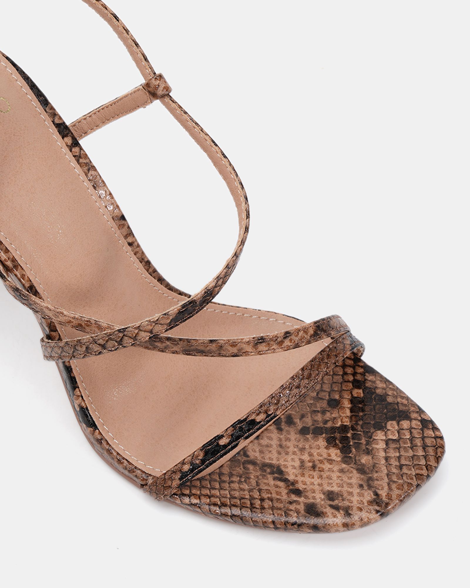 WIDE FIT MONDRIAN Snake Strappy Heeled Sandal