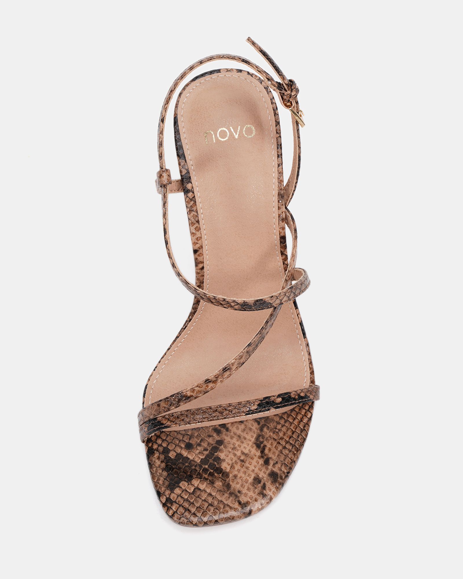 WIDE FIT MONDRIAN Snake Strappy Heeled Sandal