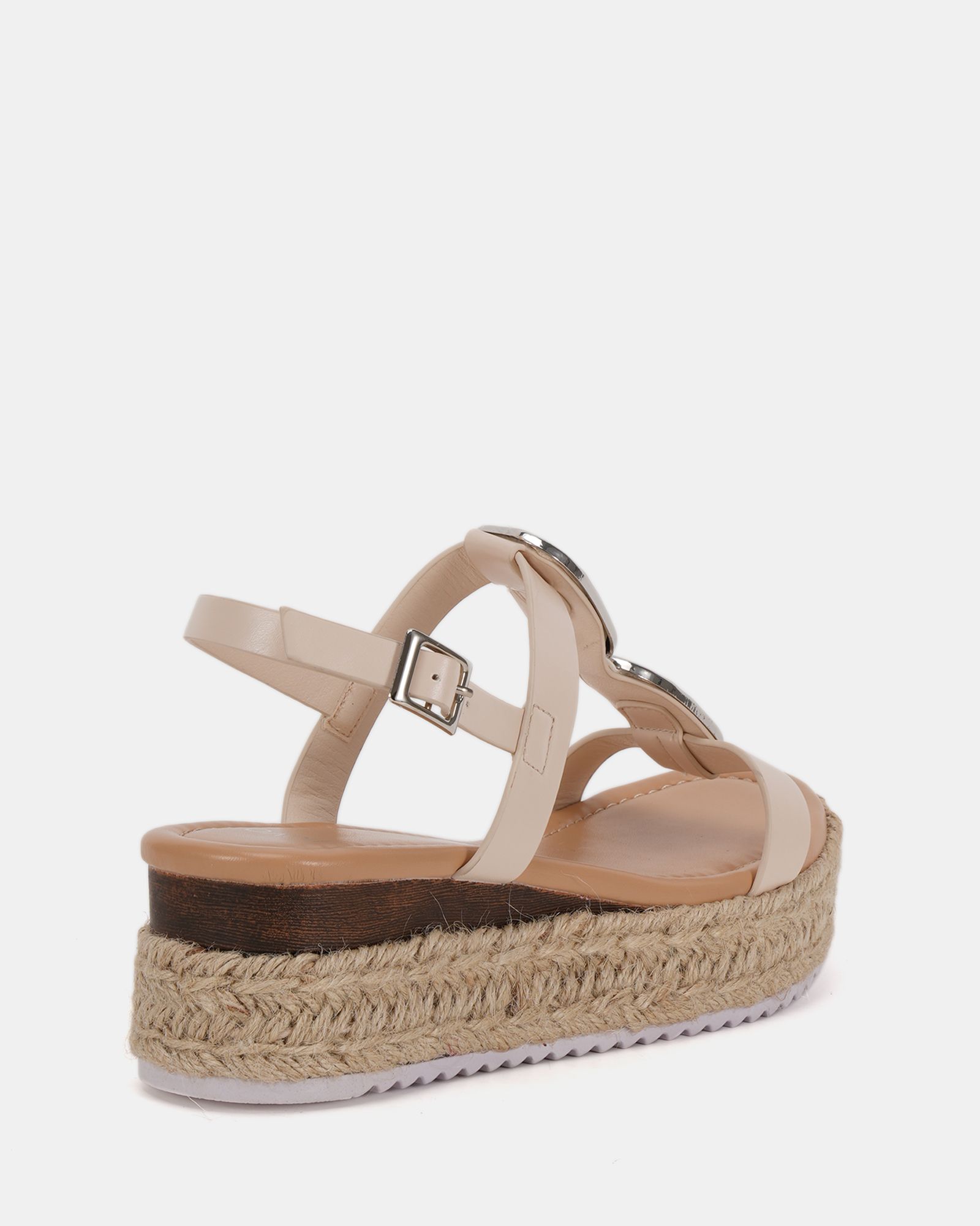 WIDE FIT SASKIA Off White Hardware Detail Espadrille Flatform