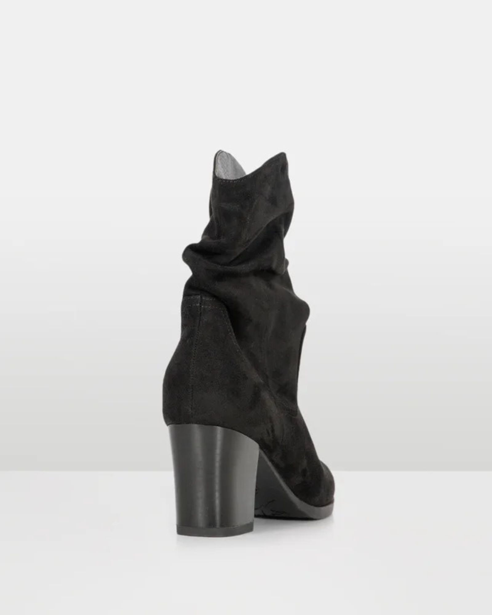 Sheryl Black Slouch Block Heel Boot