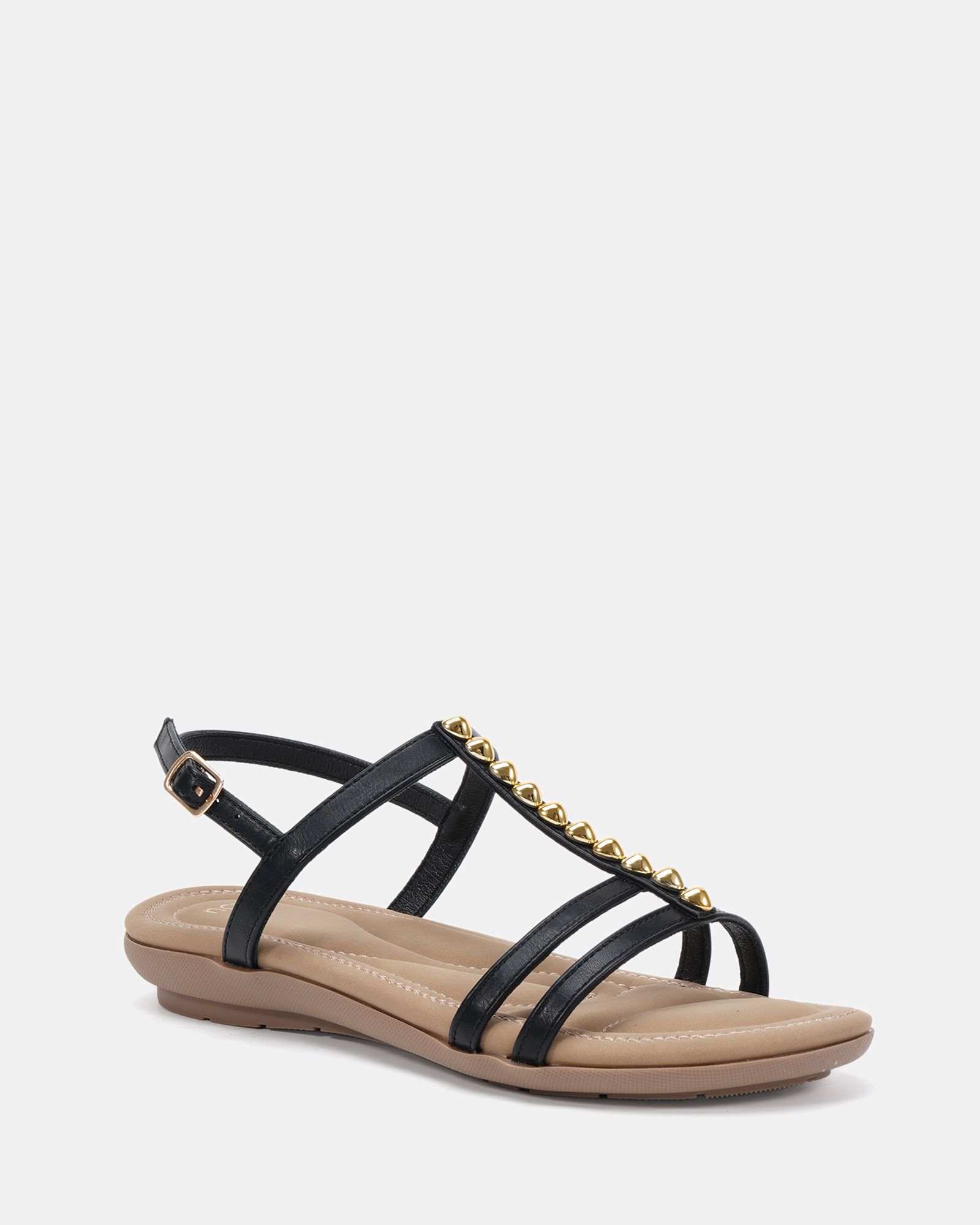 TILLY Black Embellished Padded Sandal