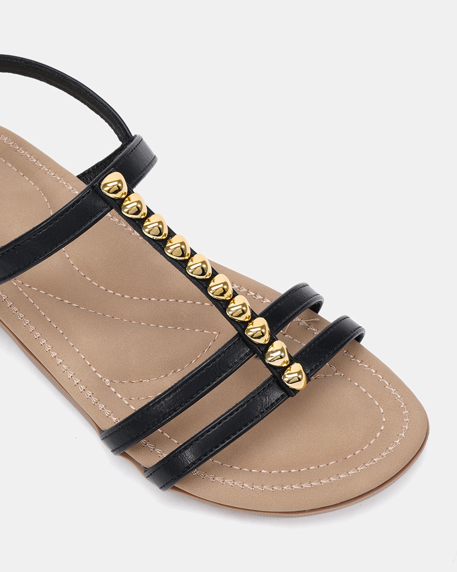 TILLY Black Embellished Padded Sandal