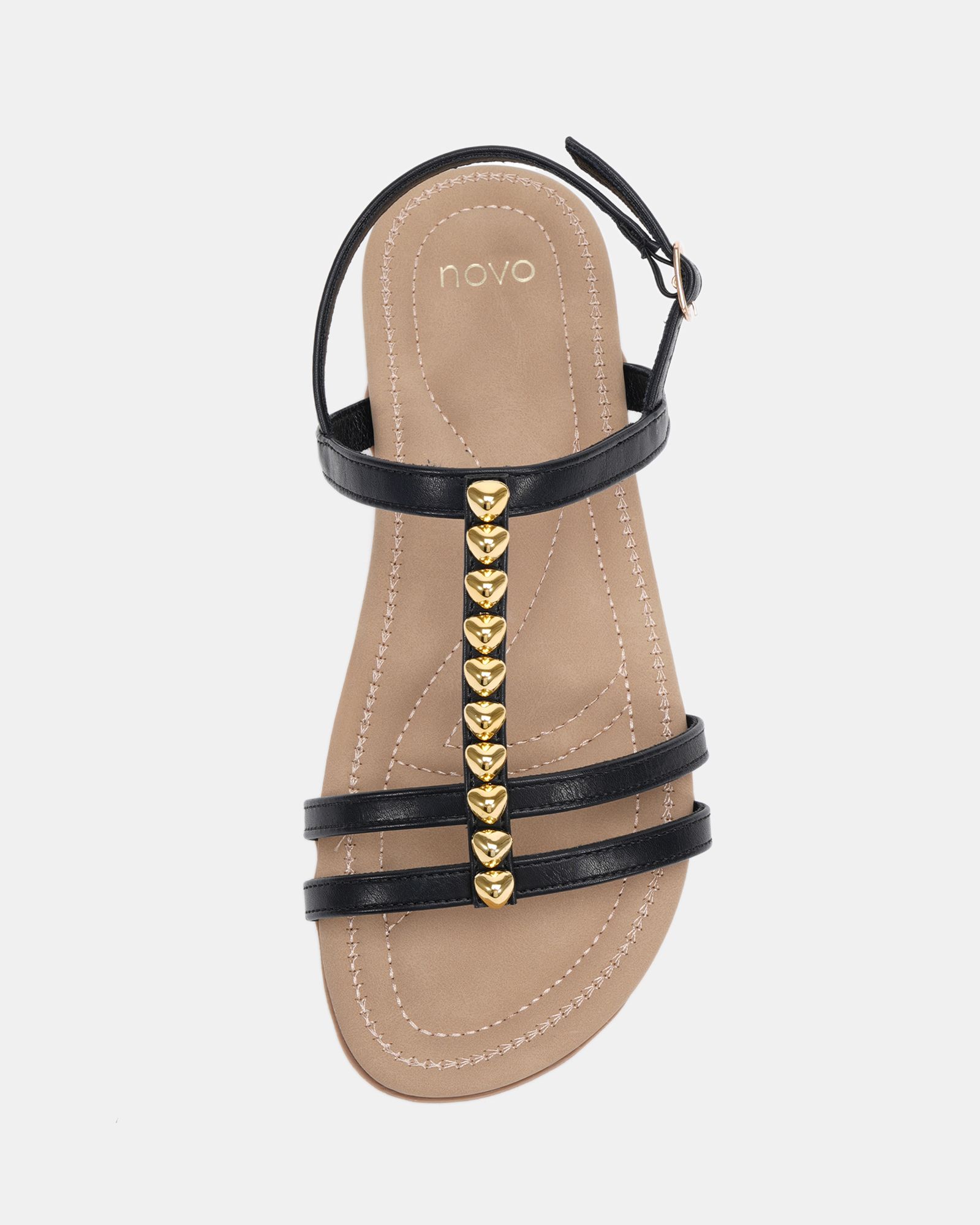 TILLY Black Embellished Padded Sandal