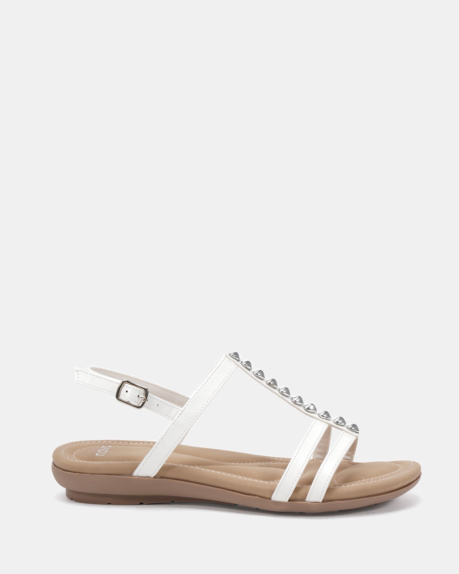 TILLY White Embellished Padded Sandal