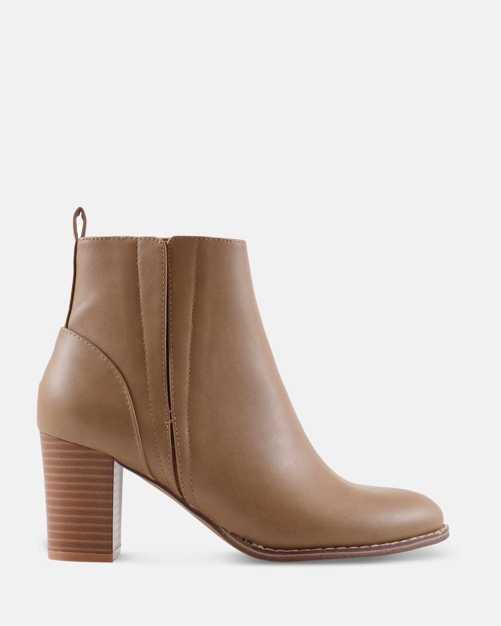 Wide Fit Vienna Taupe Block Heel Chelsea Boot
