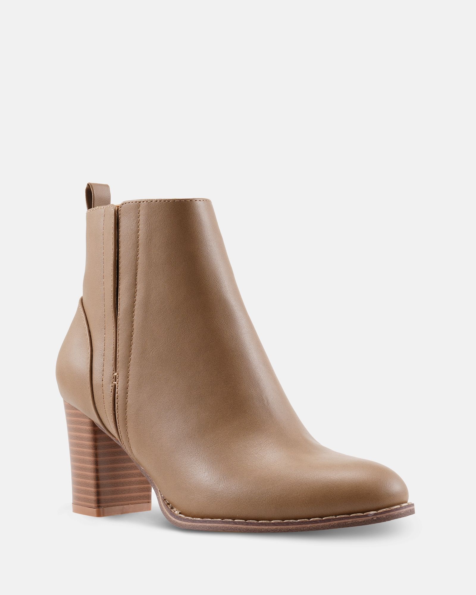 Vienna Taupe Block Heel Chelsea Boot
