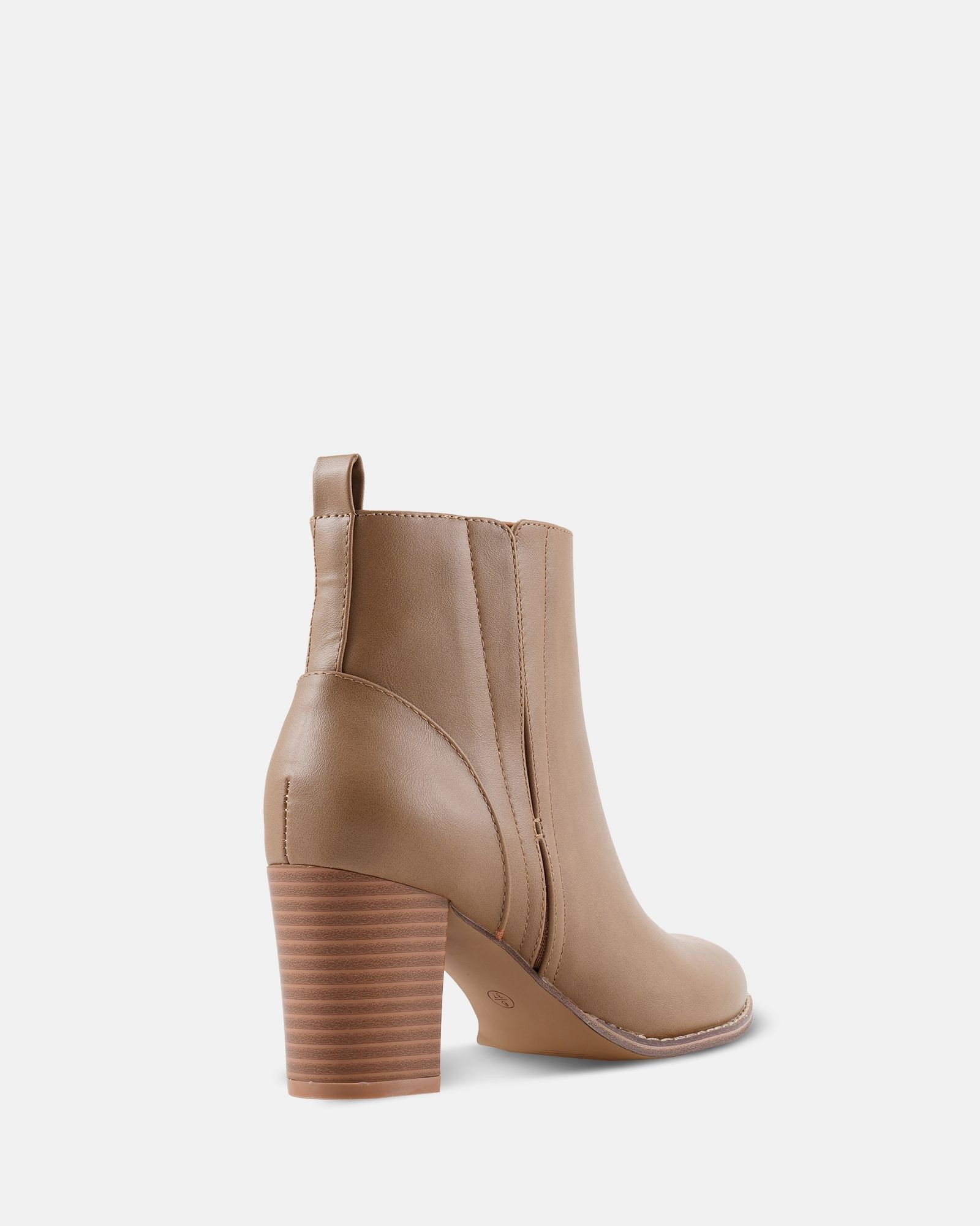 Vienna Taupe Block Heel Chelsea Boot