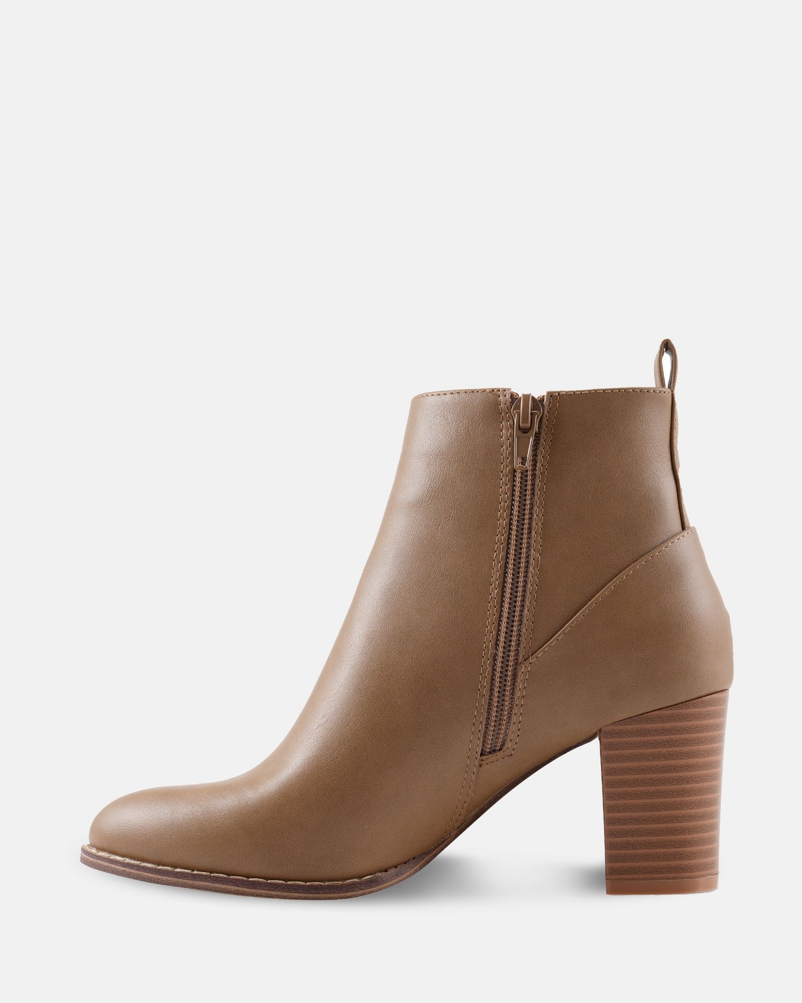 Wide Fit Vienna Taupe Block Heel Chelsea Boot