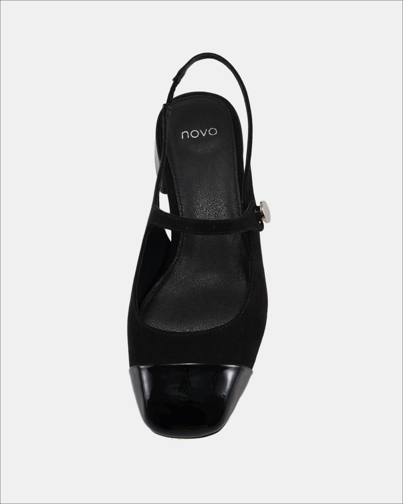 Zimmy Black Low Block Slingback Mary Jane