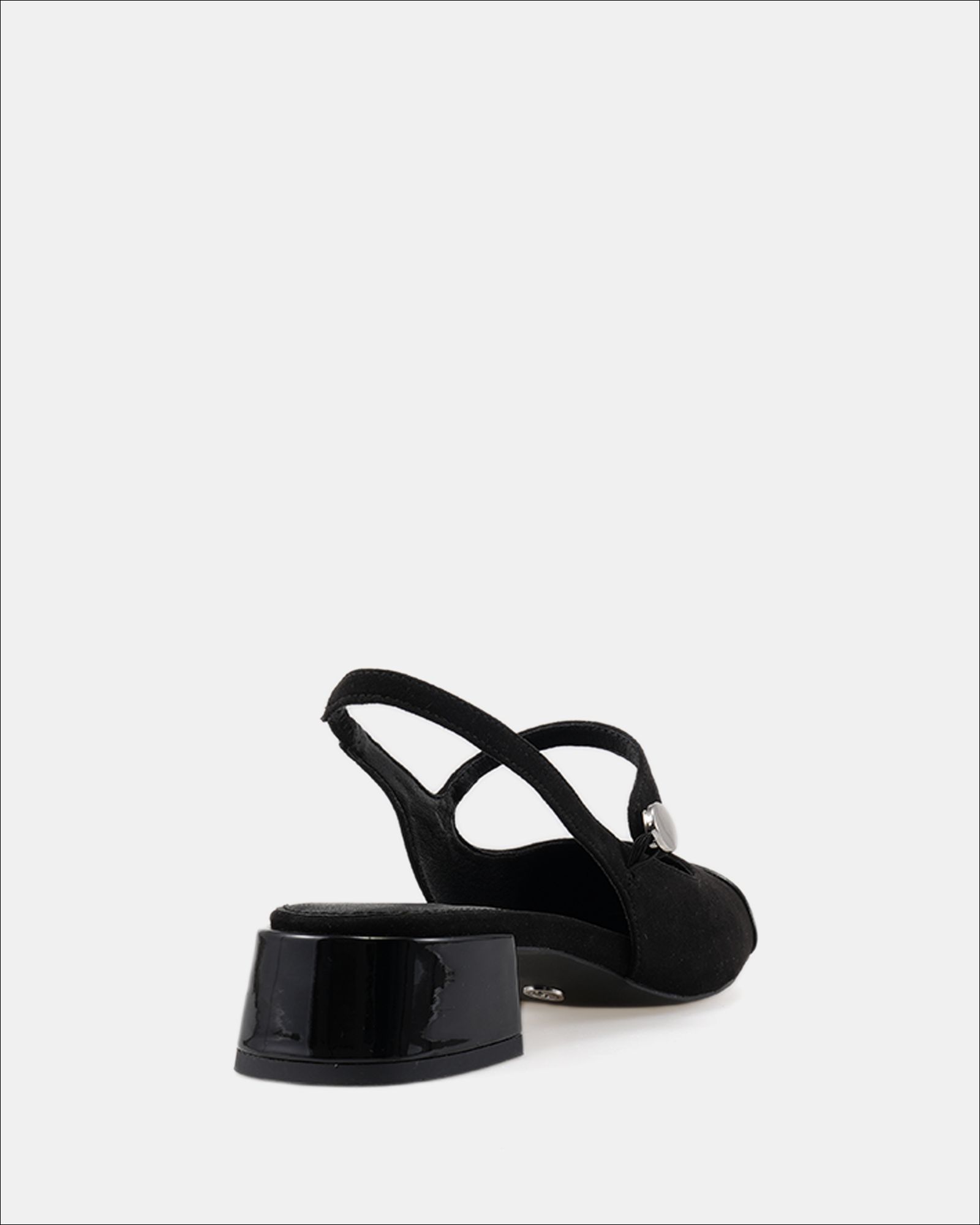 Zimmy Black Low Block Slingback Mary Jane