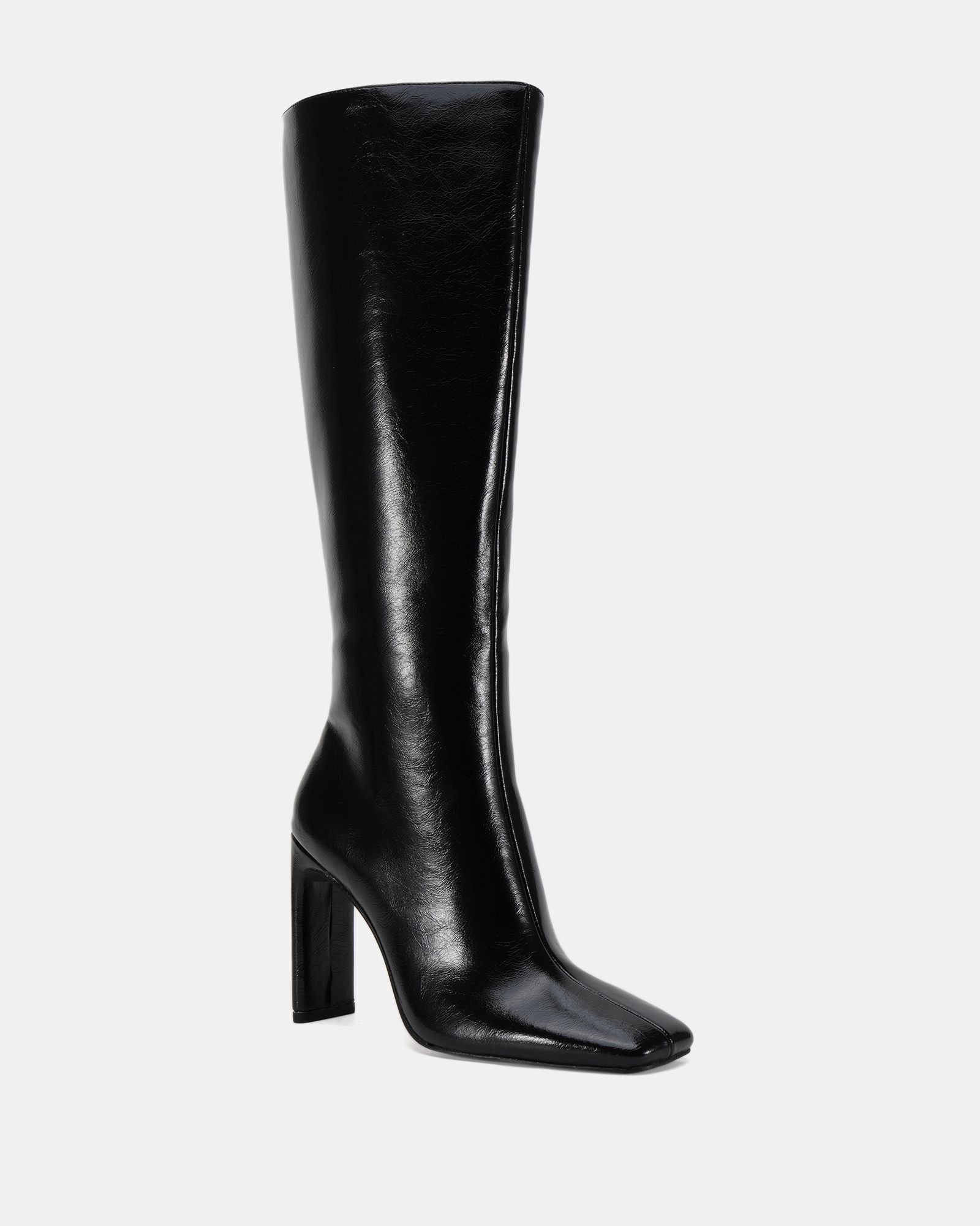Zodiak Black Square Toe Knee High Boot