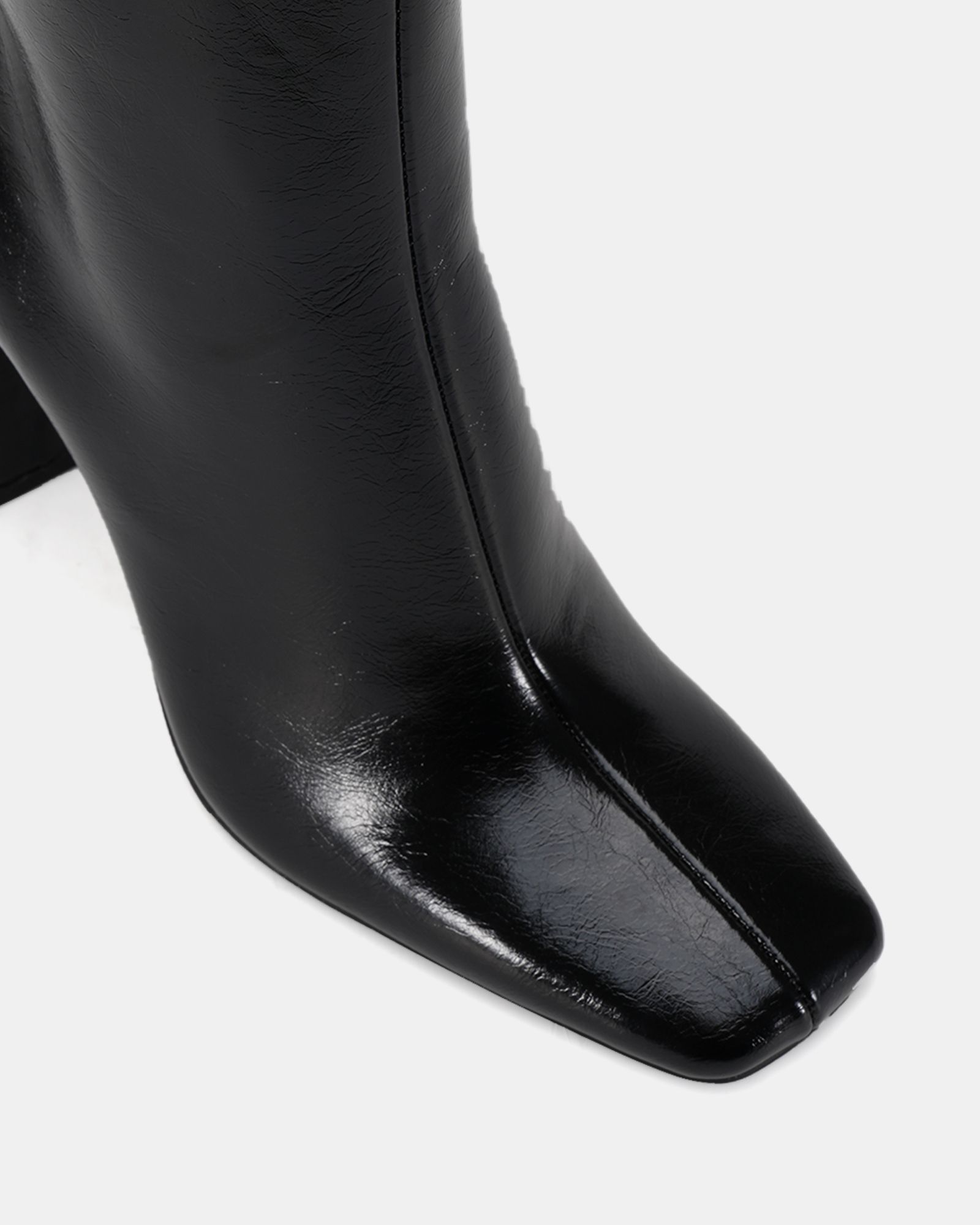 Zodiak Black Square Toe Knee High Boot