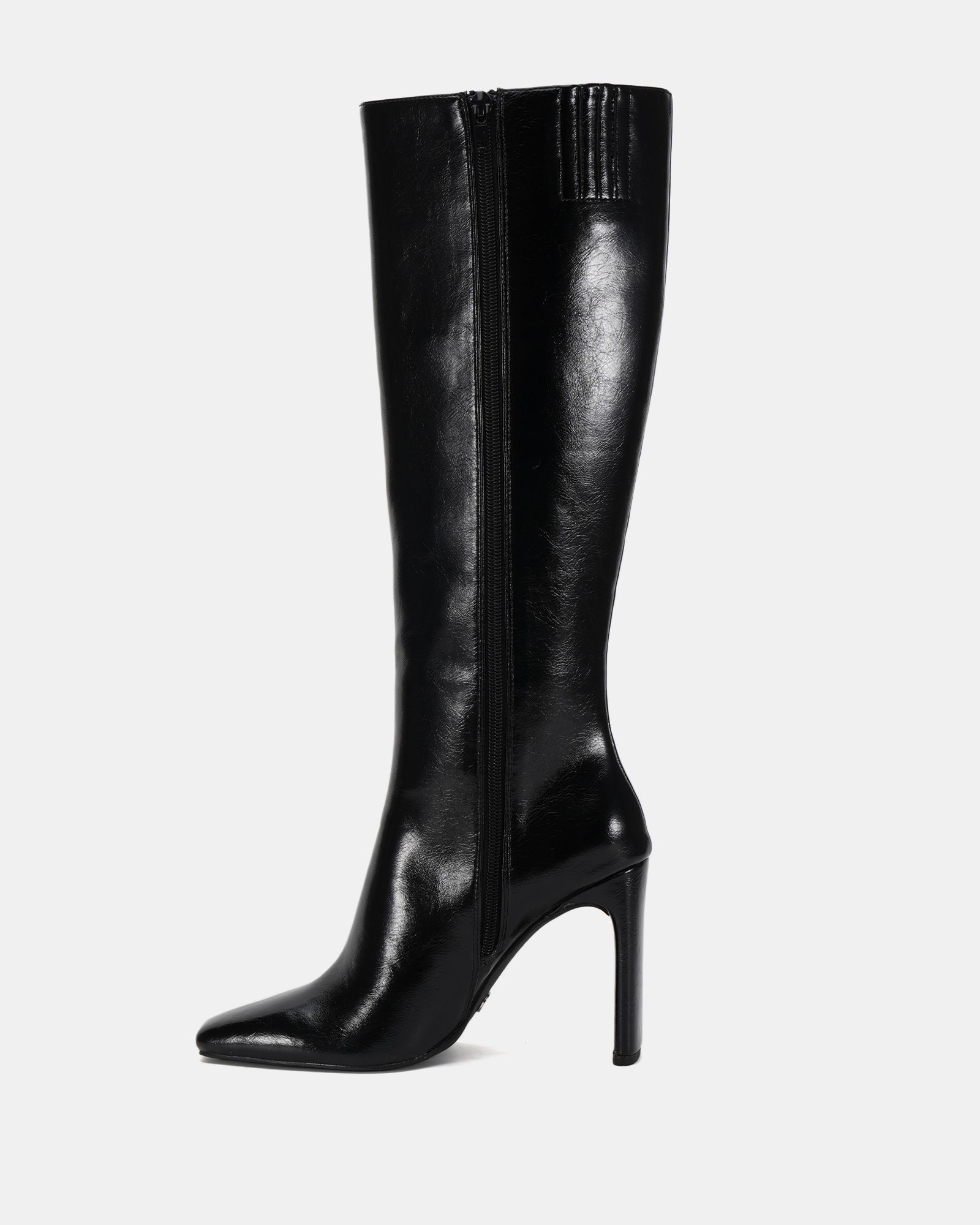 Zodiak Black Square Toe Knee High Boot