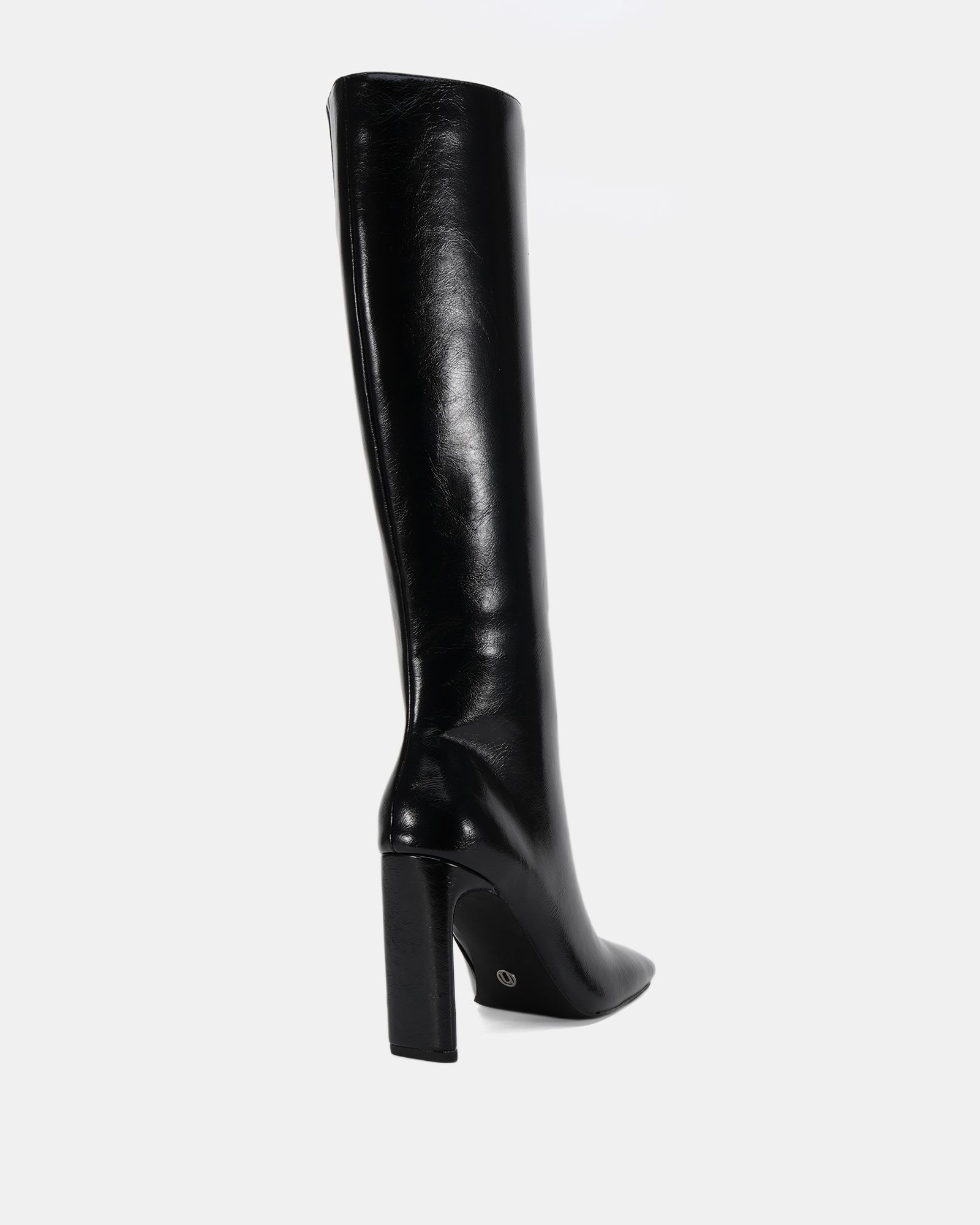 Zodiak Black Square Toe Knee High Boot
