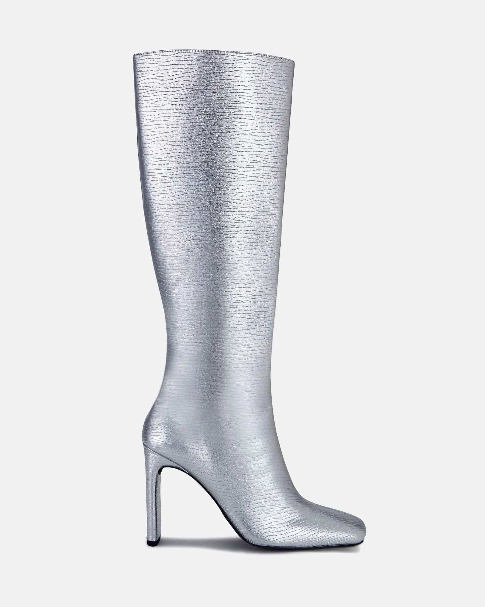 Zodiak Silver Square Toe Knee High Boot