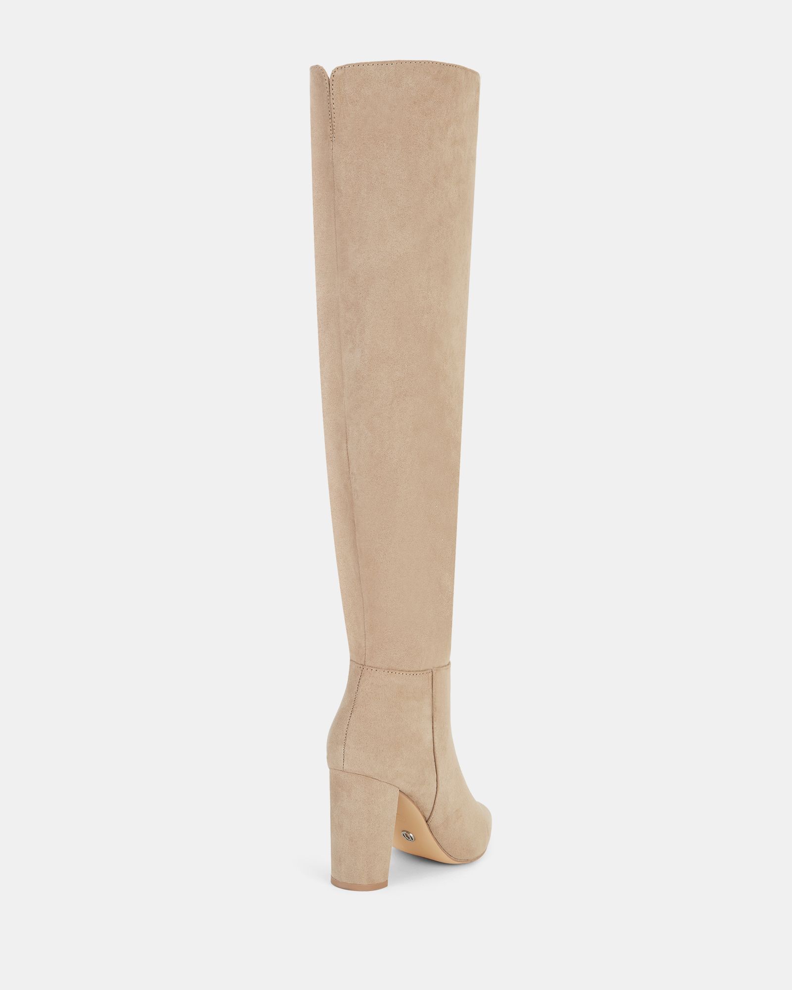 Oakleigh Taupe Point Toe High Block Heel Over The Knee Boot