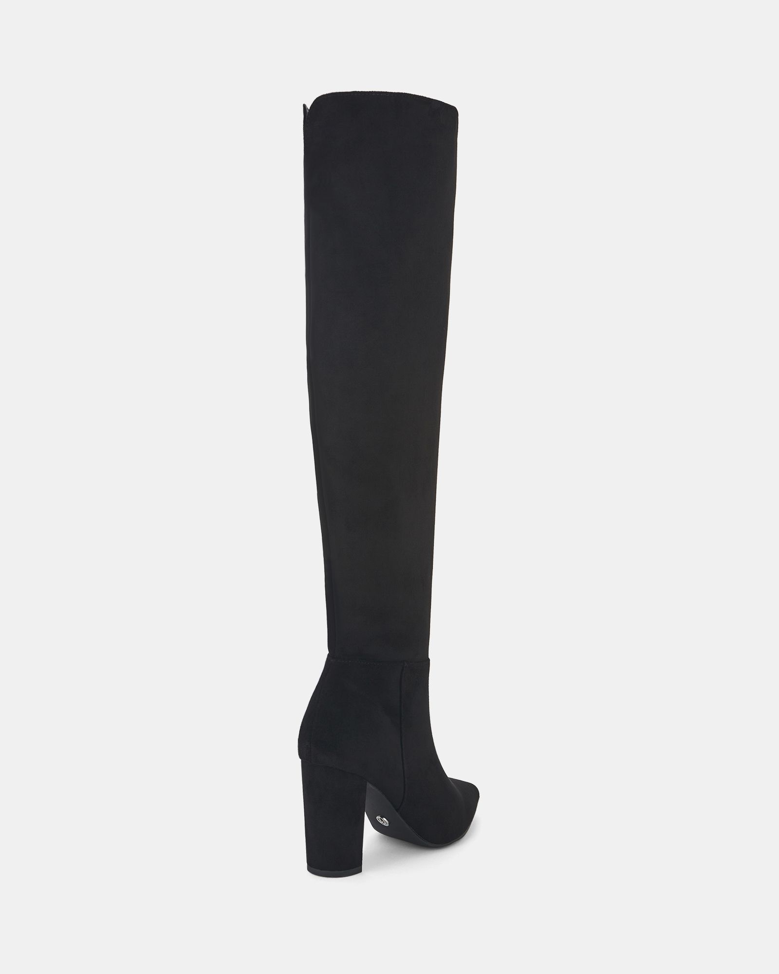 Oakleigh Black Point Toe High Block Heel Over The Knee Boot