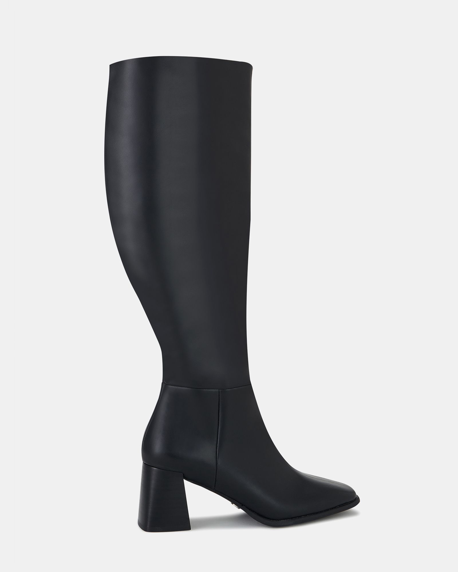Wide Fit Orva Mid Block Heel Knee High Square Toe Boots