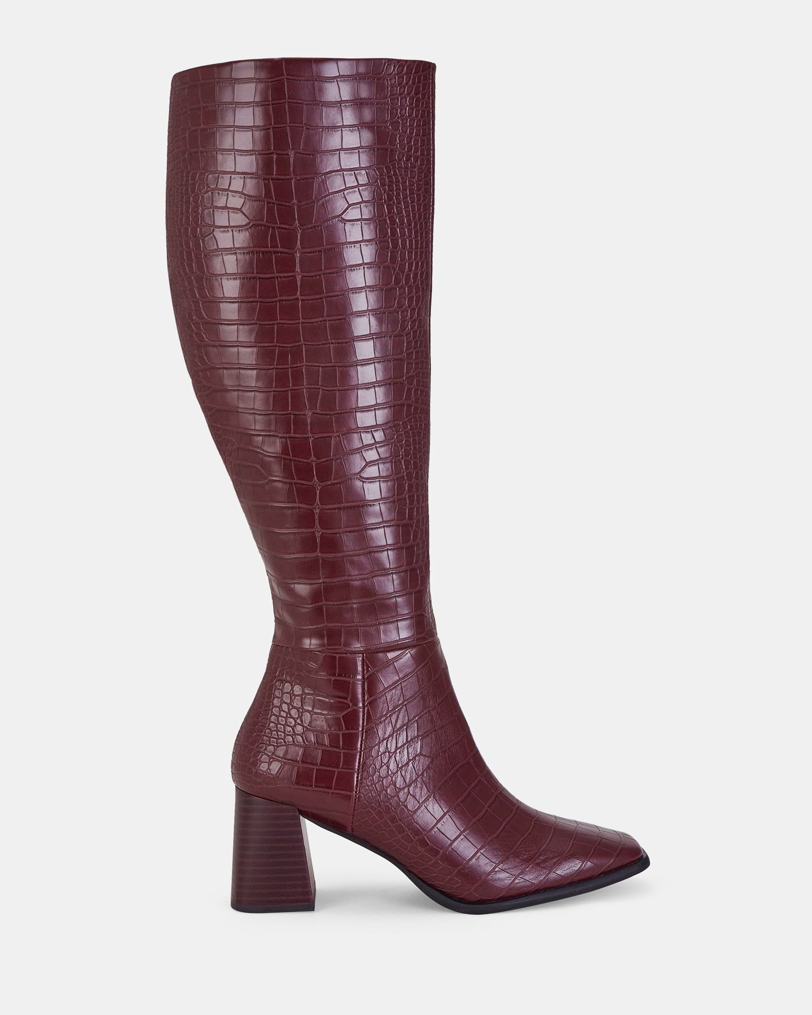 Orva Mid Block Heel Knee High Square Toe Boots
