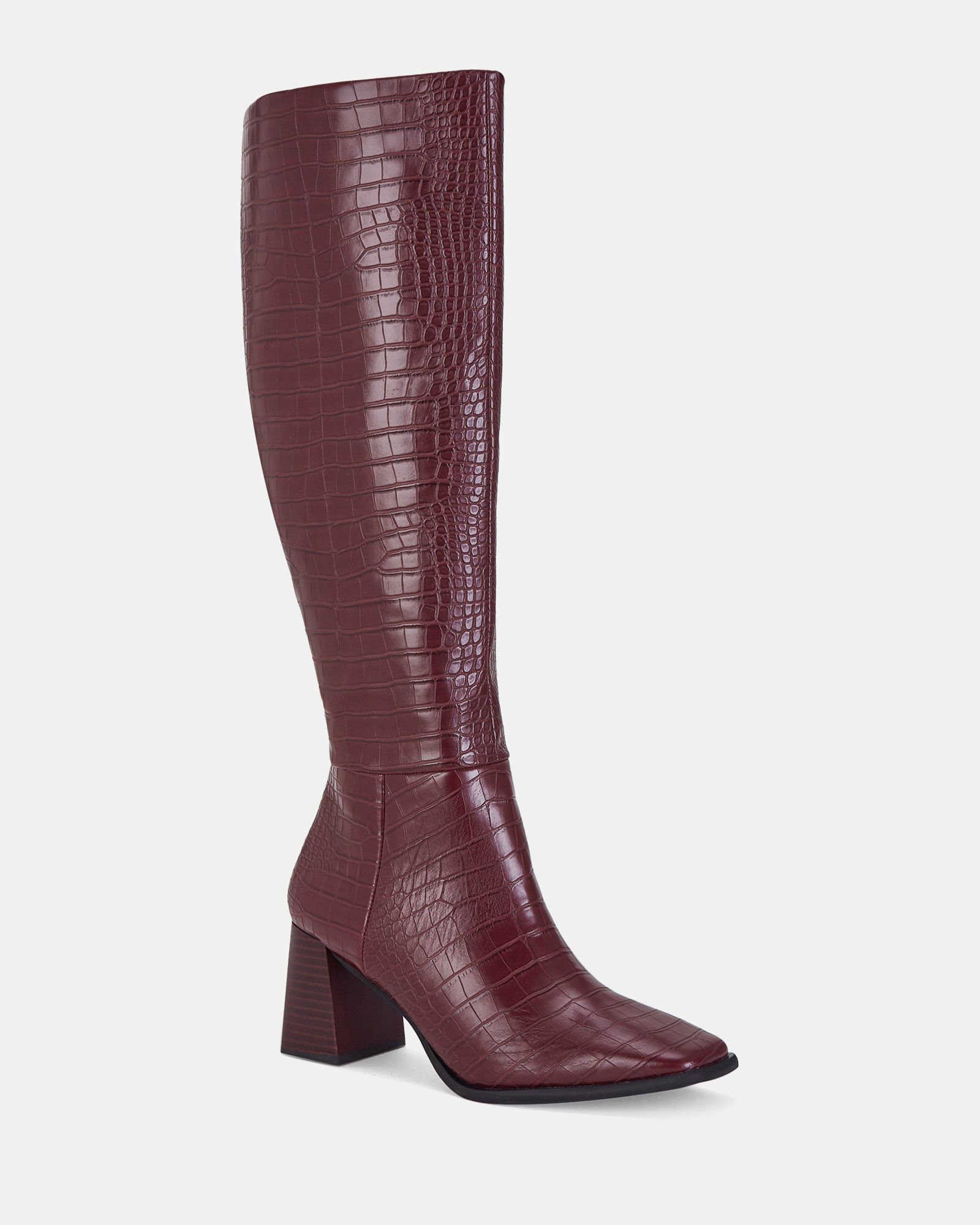 Orva Mid Block Heel Knee High Square Toe Boots