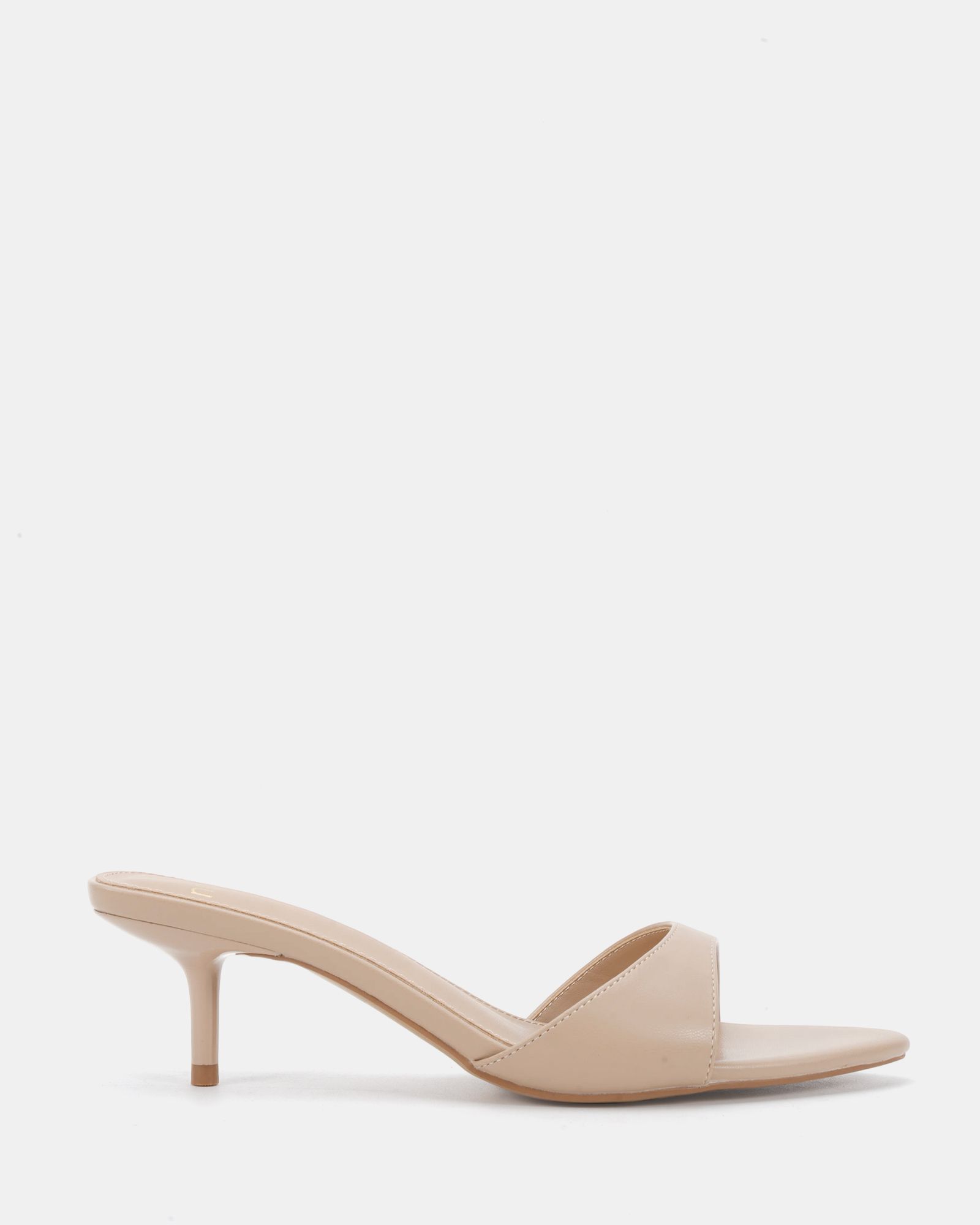 Rachel Nude Mid Heel Pointed Toe Mule Sandal