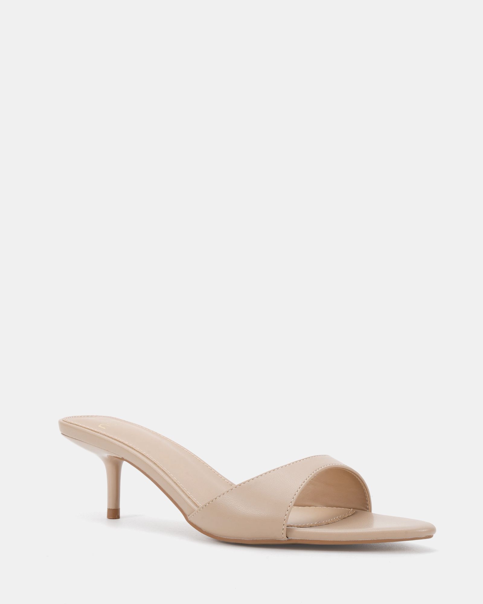 Rachel Nude Mid Heel Pointed Toe Mule Sandal