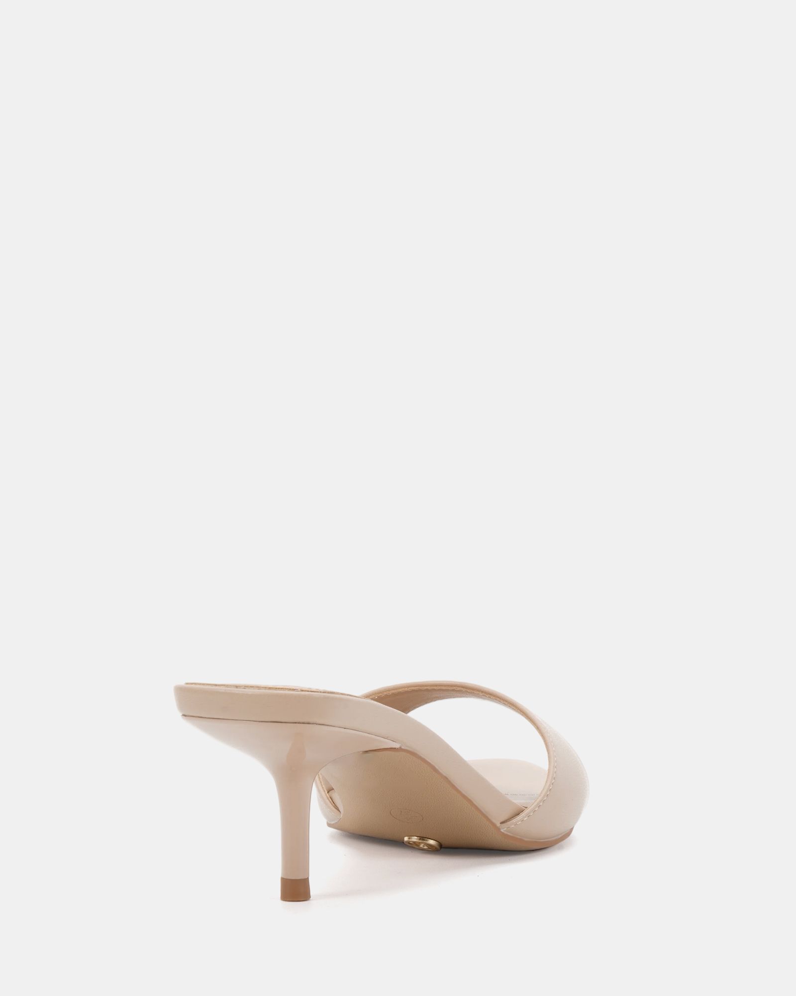 Rachel Nude Mid Heel Pointed Toe Mule Sandal
