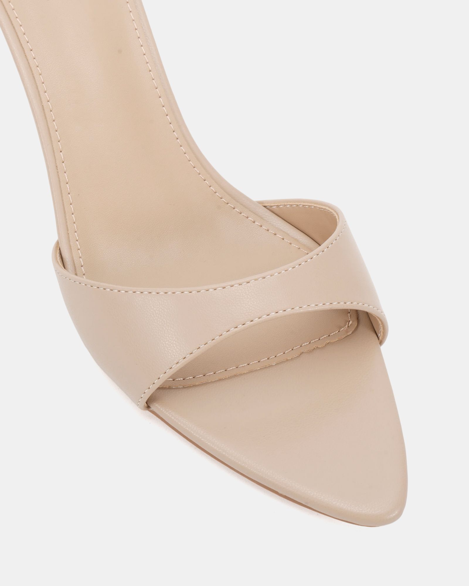 Rachel Nude Mid Heel Pointed Toe Mule Sandal