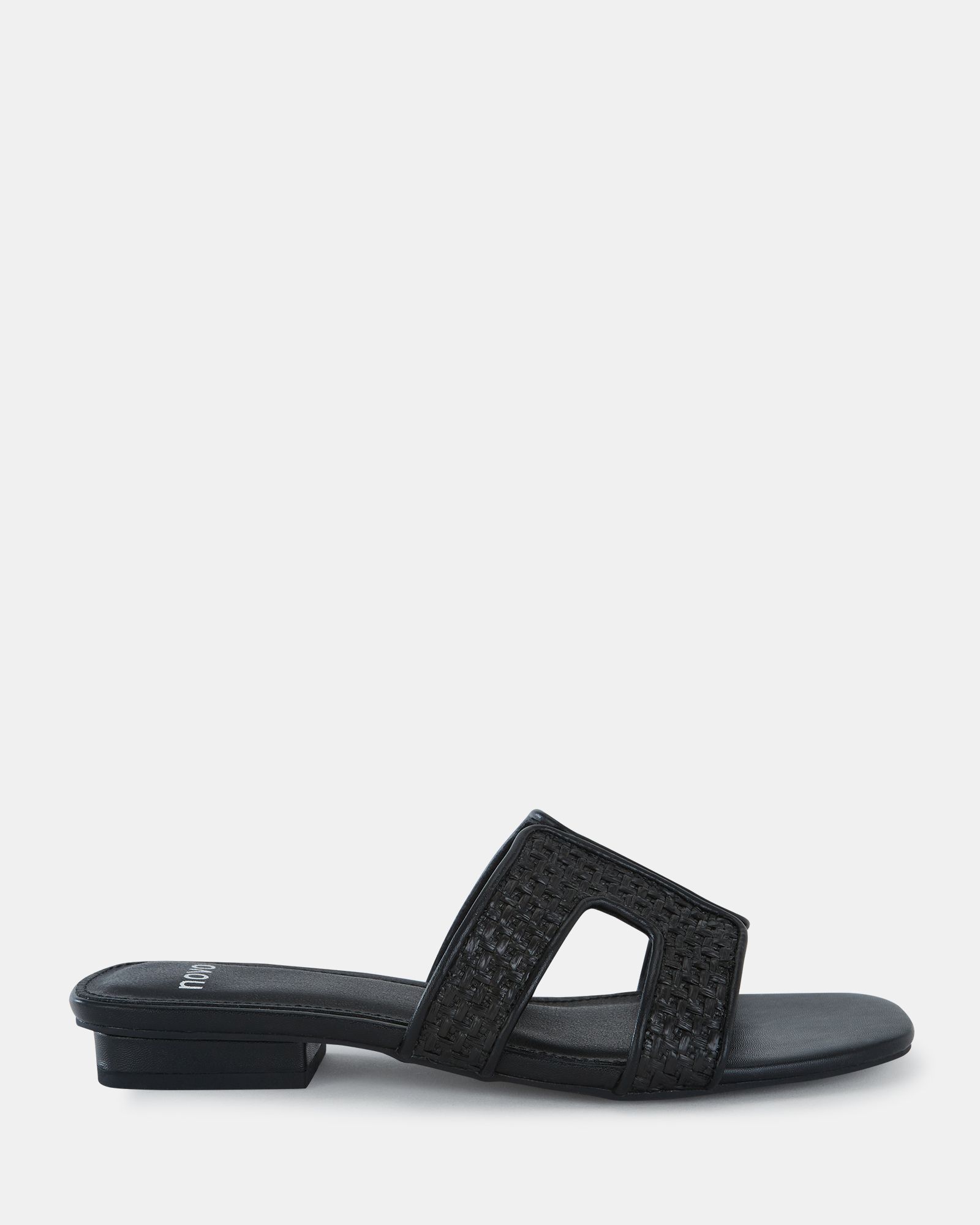 RASPBERRY Black Woven Cut Out Sandal
