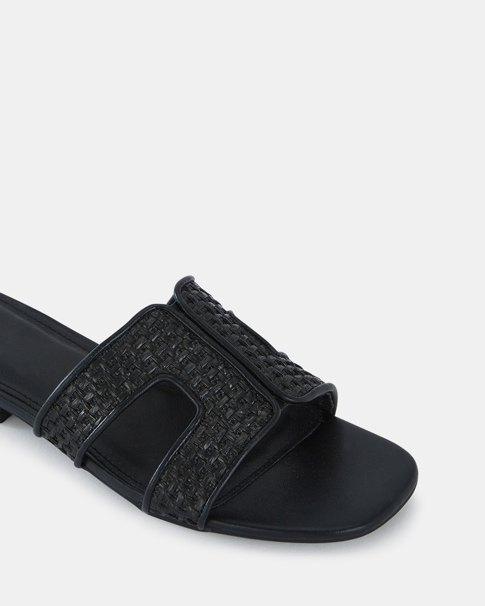 RASPBERRY Black Woven Cut Out Sandal