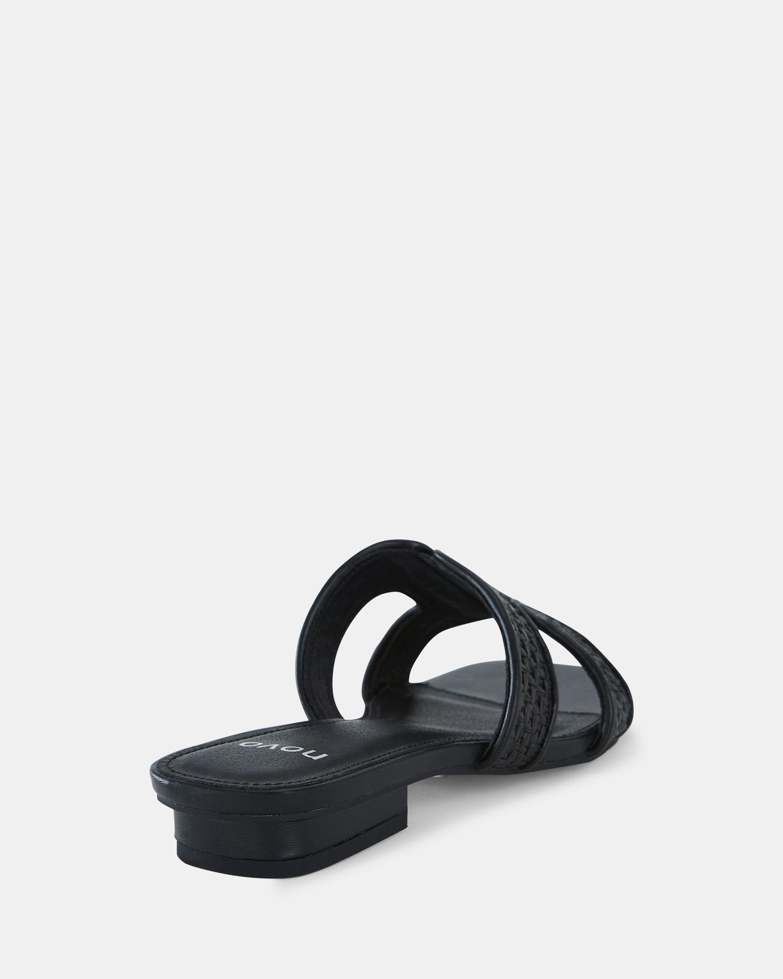 RASPBERRY Black Woven Cut Out Sandal