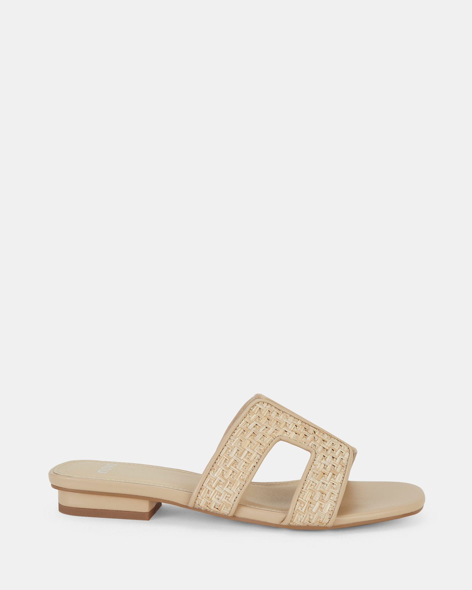 Raspberry Natural Woven Cut Out Sandals