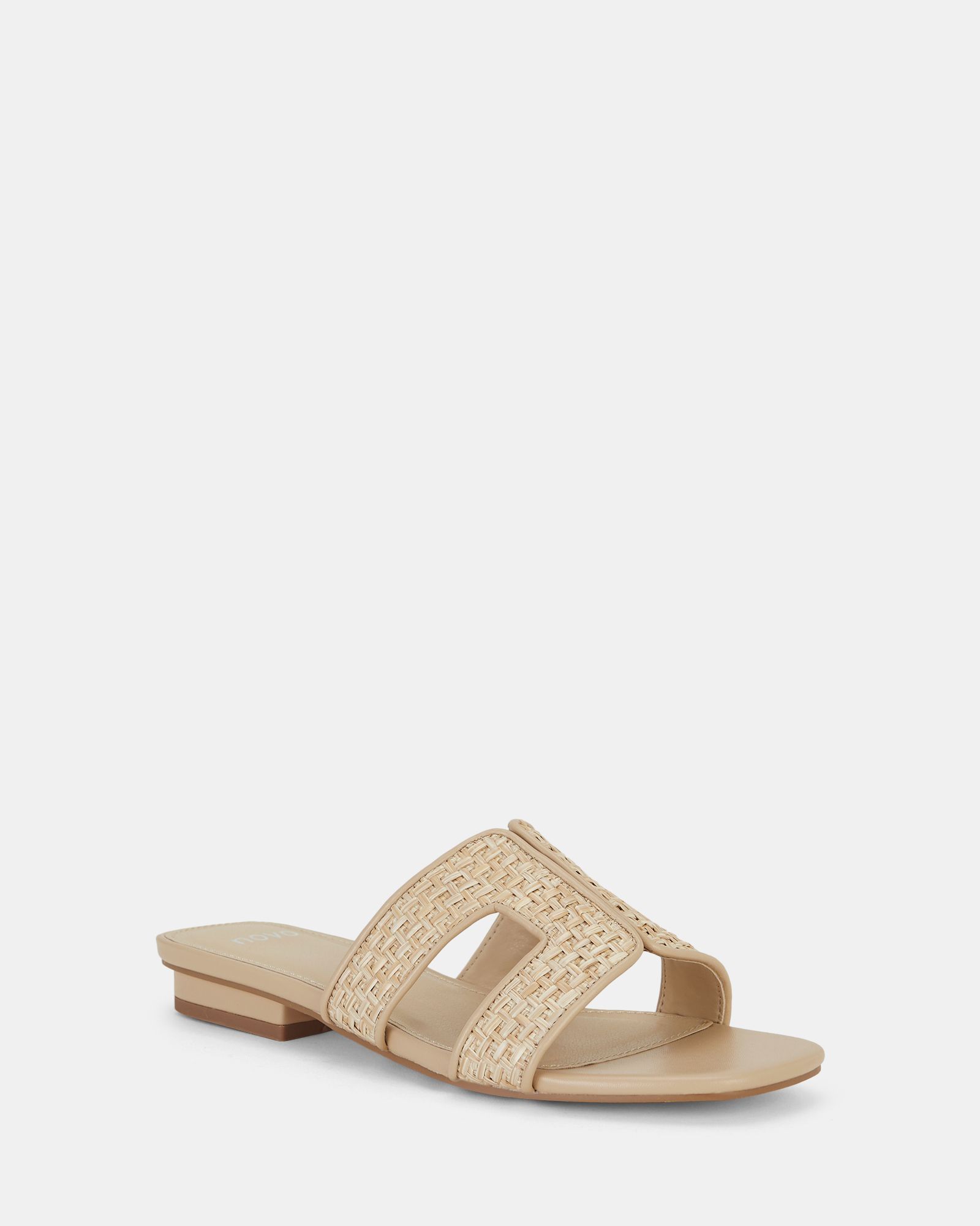 Raspberry Natural Woven Cut Out Sandals