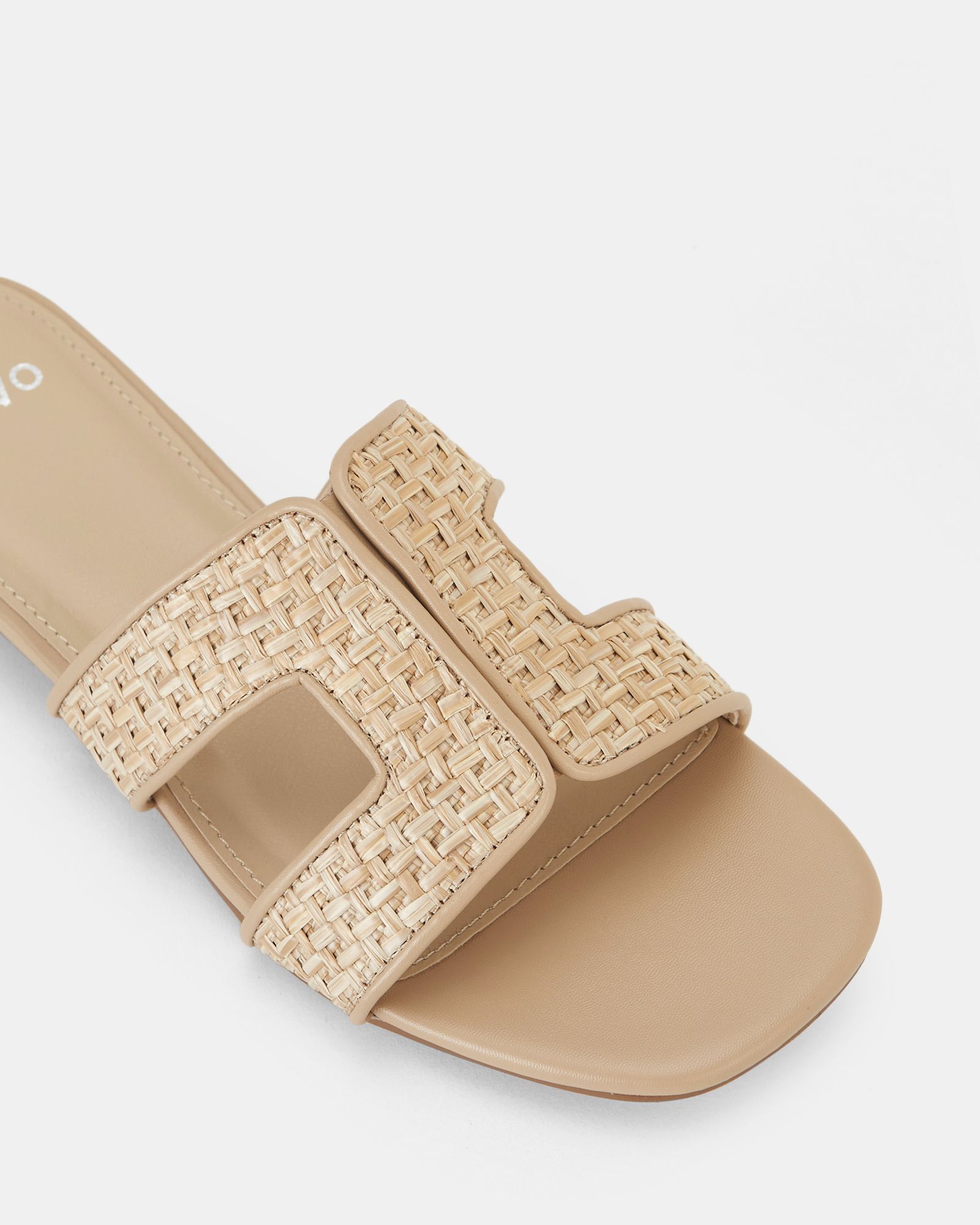 Raspberry Natural Woven Cut Out Sandals