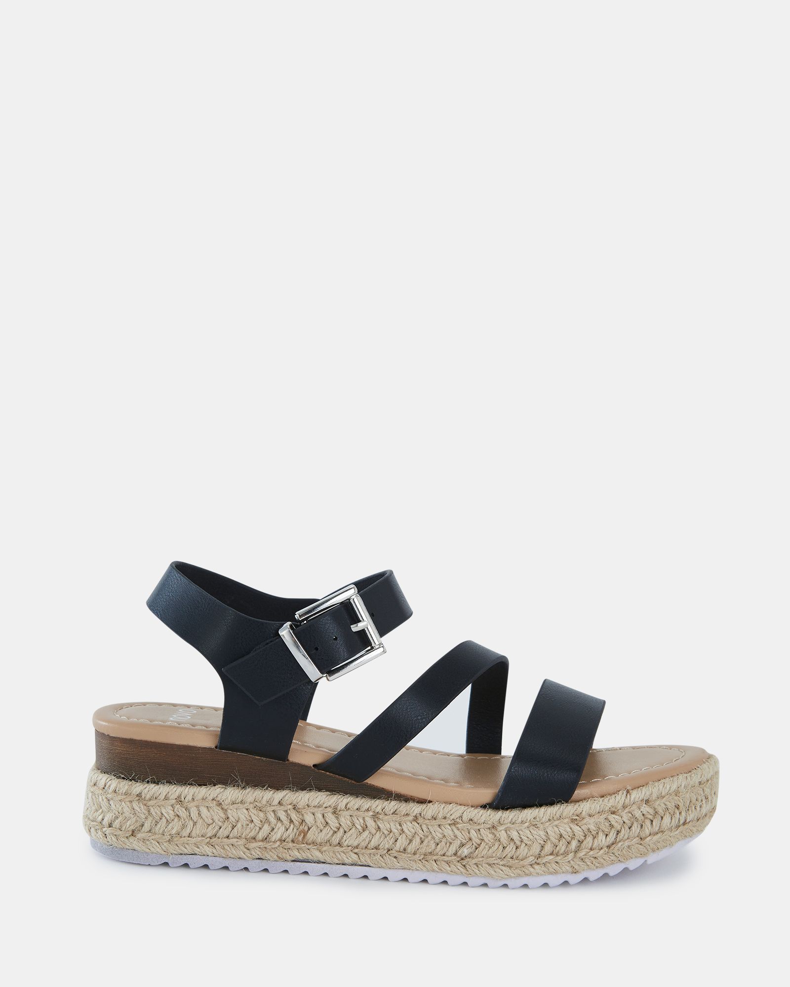 SIMBA Black Espadrille Strappy Sandal