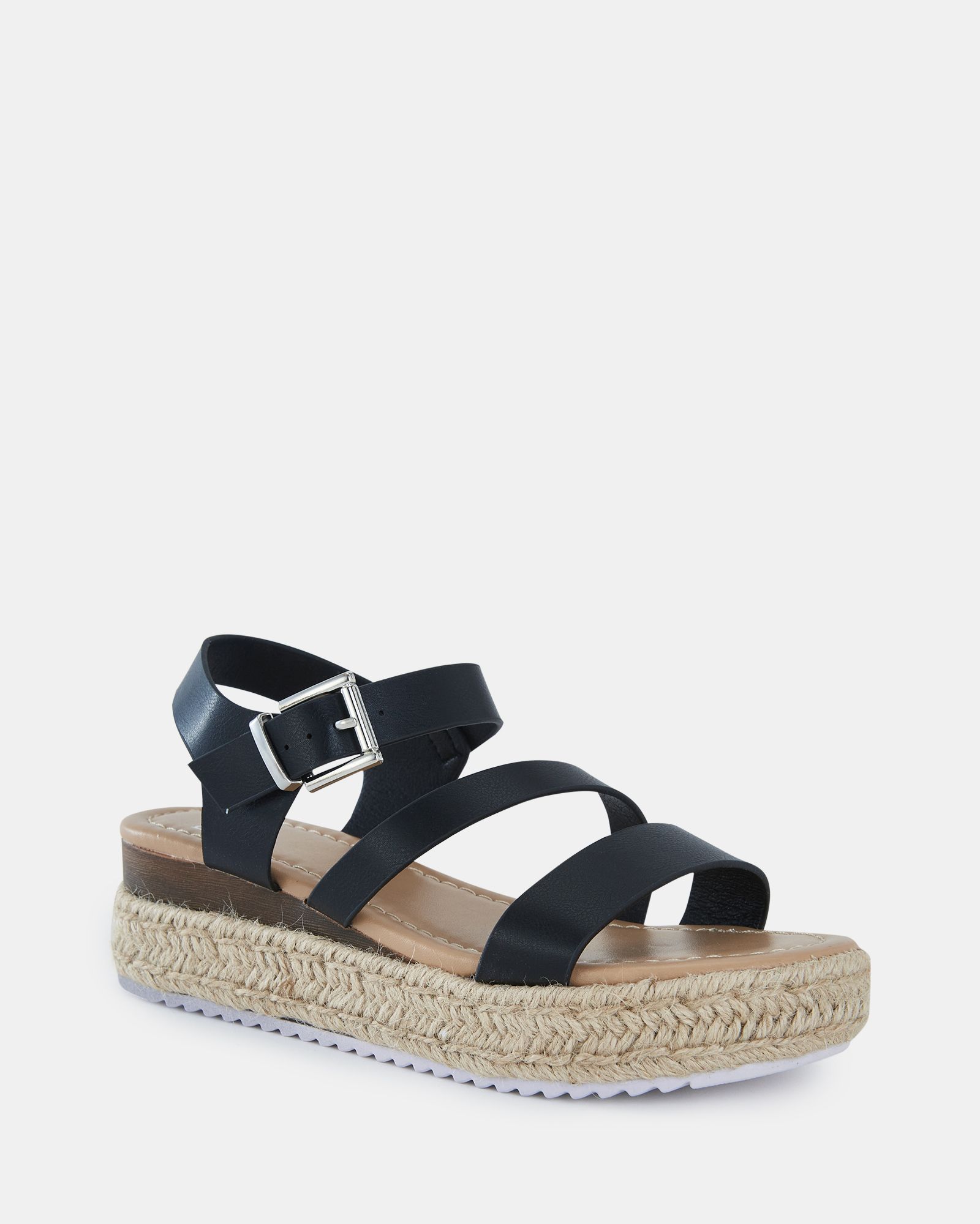 SIMBA Black Espadrille Strappy Sandal