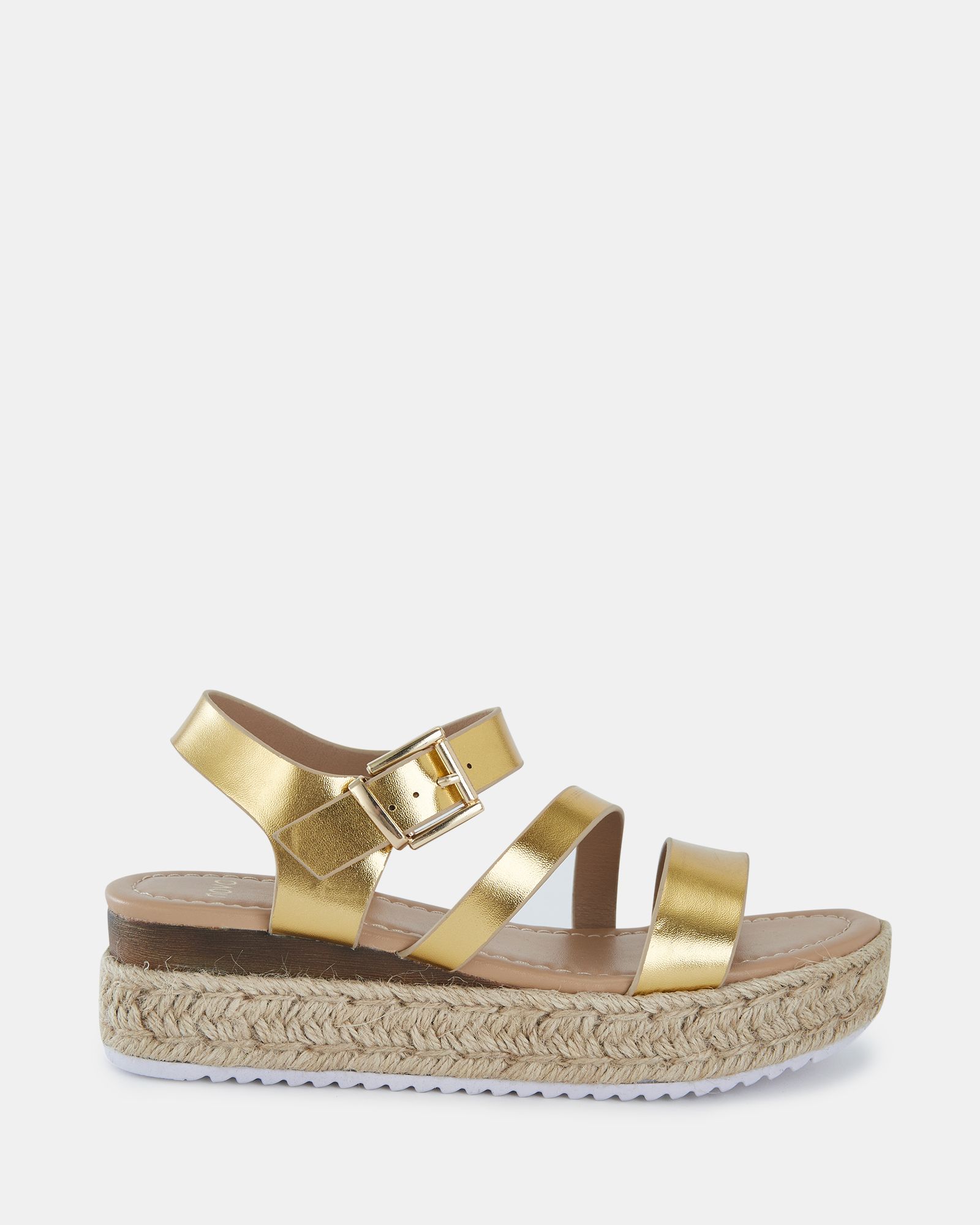 SIMBA Gold Espadrille Strappy Sandal