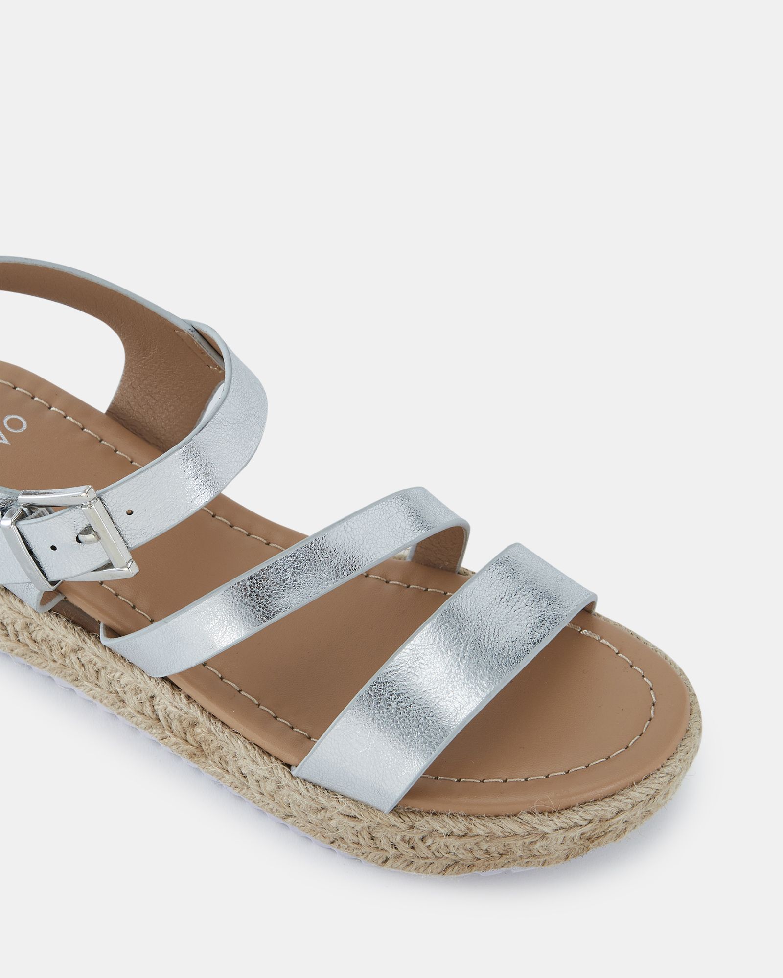 SIMBA Silver Espadrille Strappy Sandal