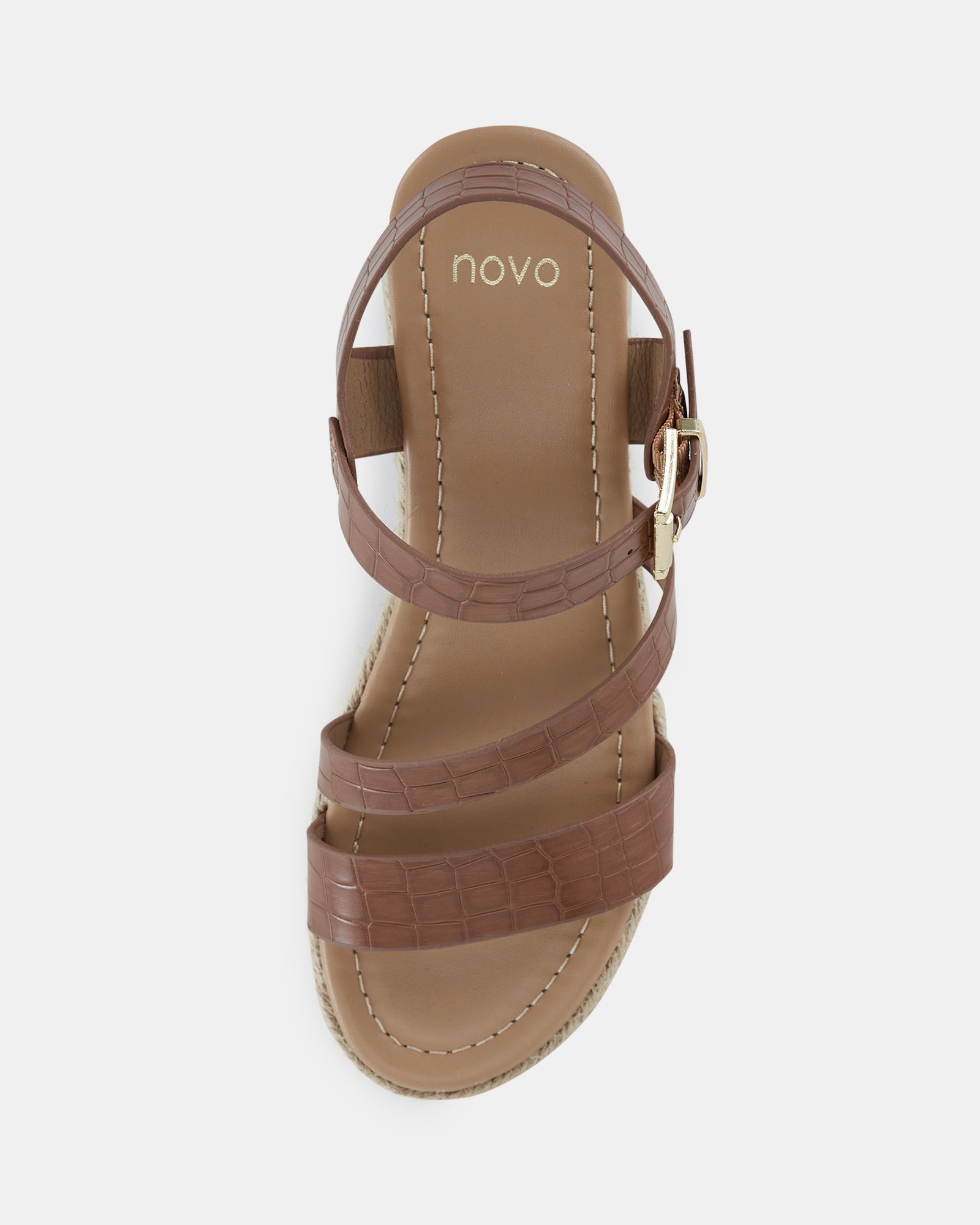 WIDE FIT SIMBA Tan Espadrille Strappy Sandal