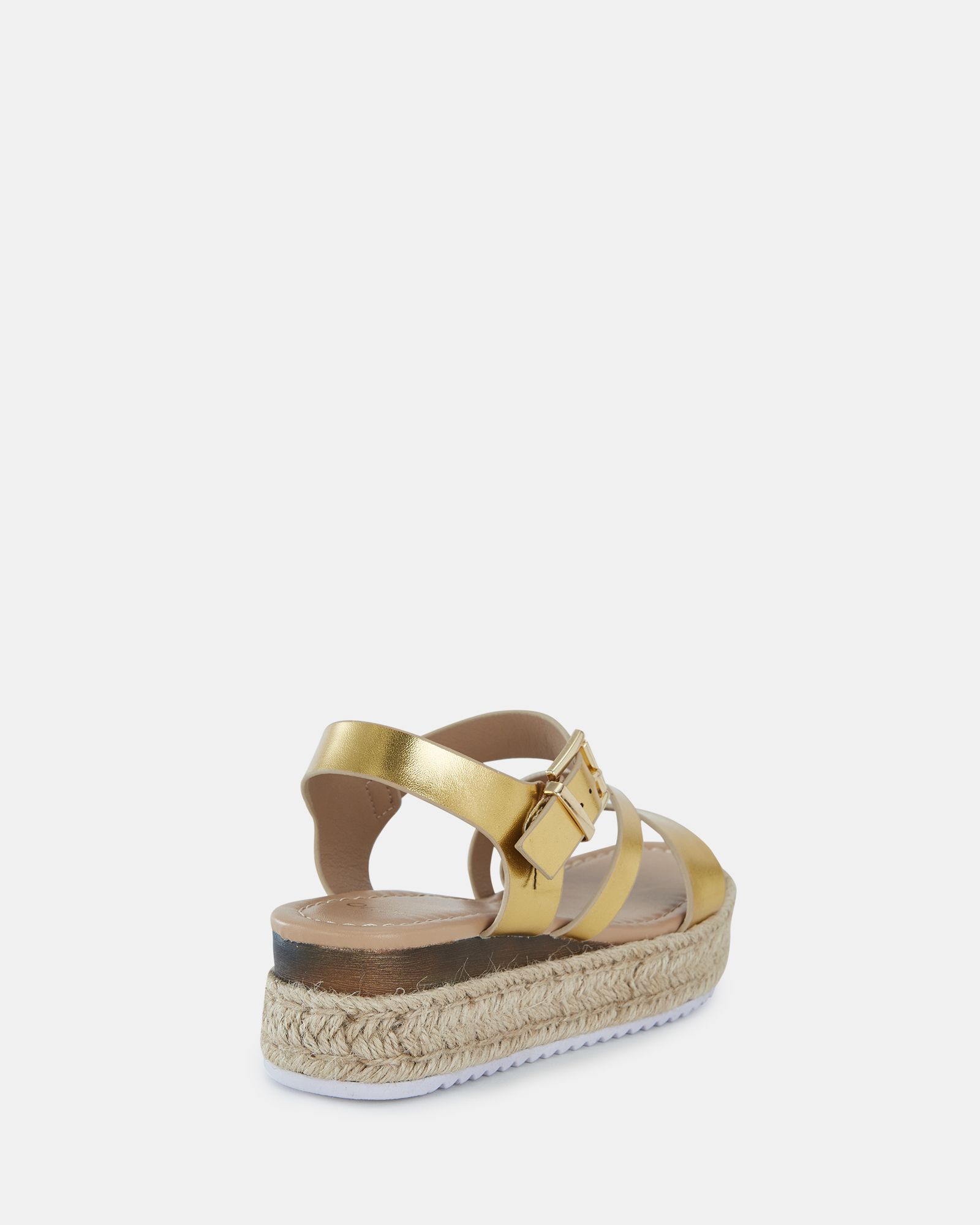 SIMBA Gold Espadrille Strappy Sandal