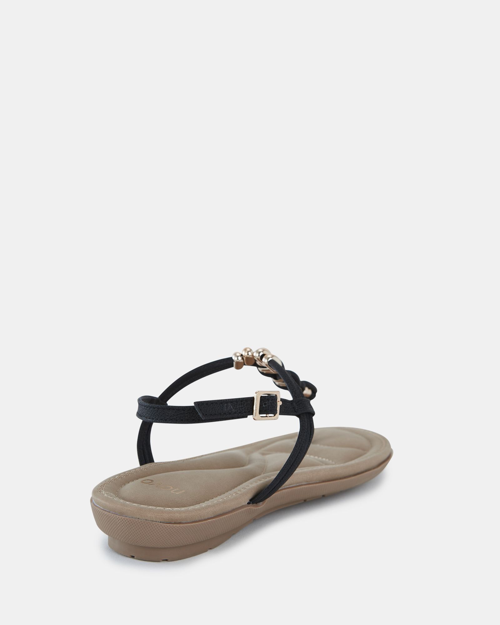 TARA Black Toe Post Bead Sandal