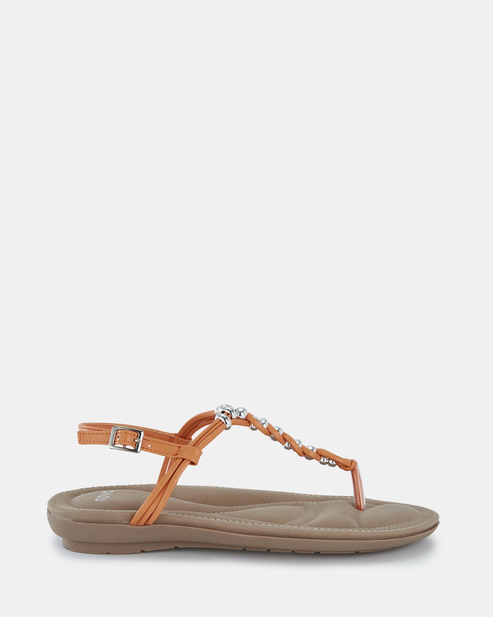 TARA Orange Toe Post Bead Sandal