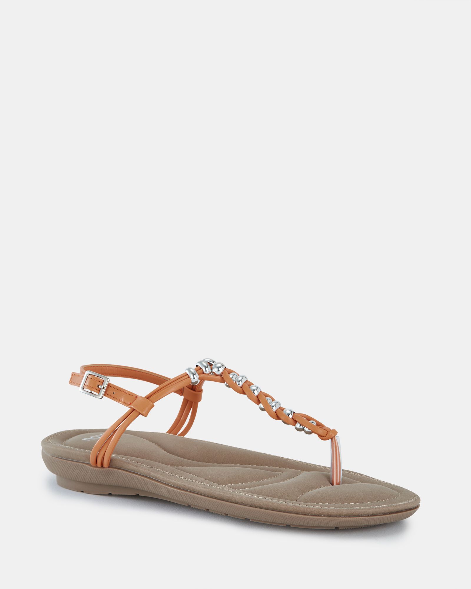 TARA Orange Toe Post Bead Sandal