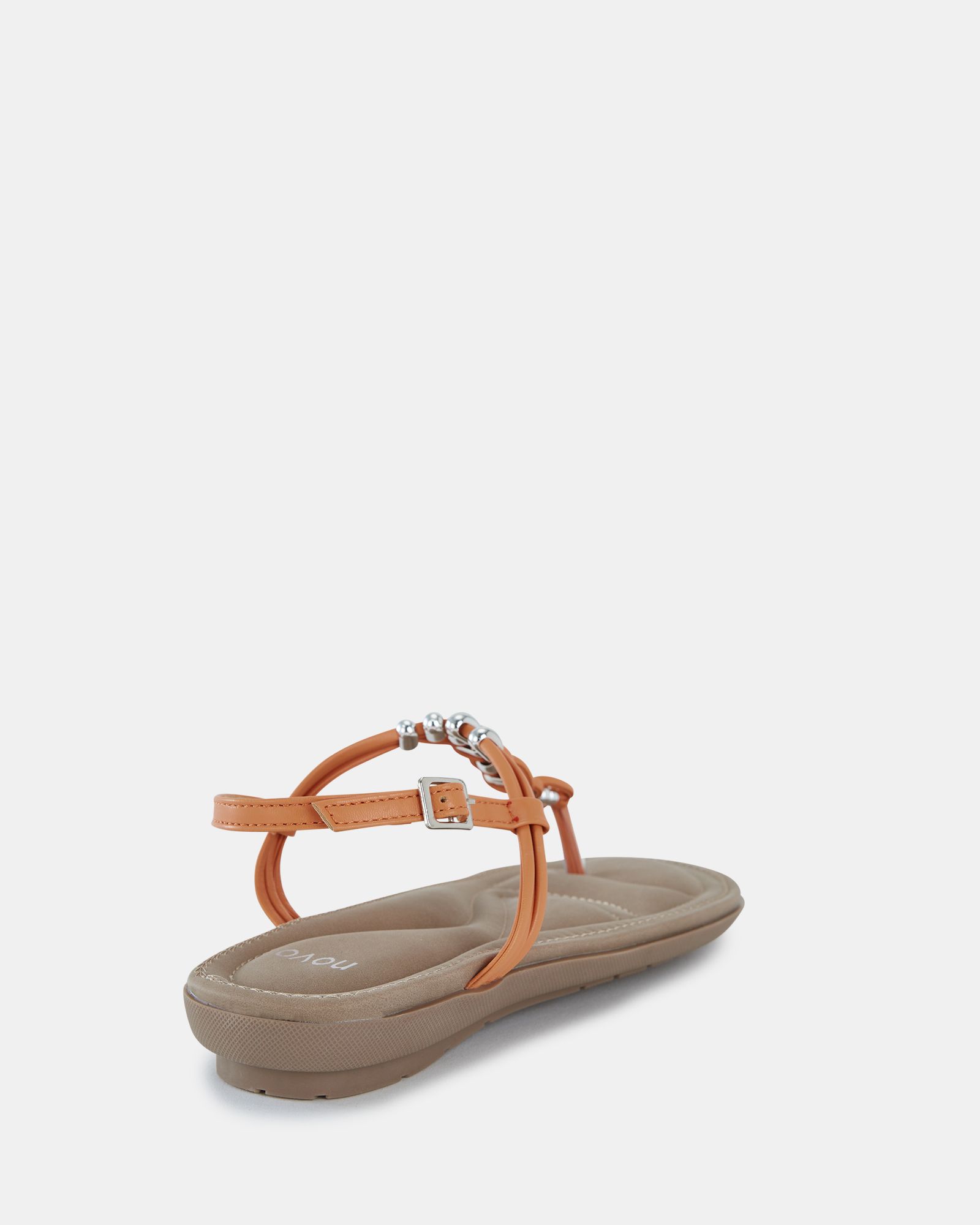 TARA Orange Toe Post Bead Sandal