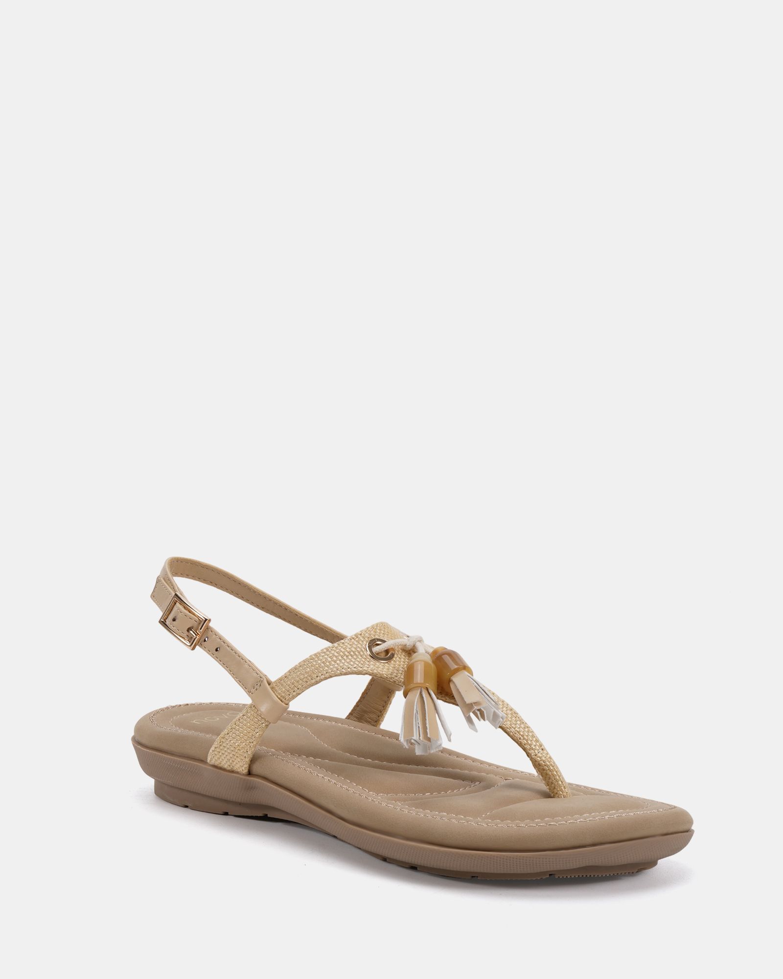 TESSA Natural Toe Post Padded Footbed Sandal