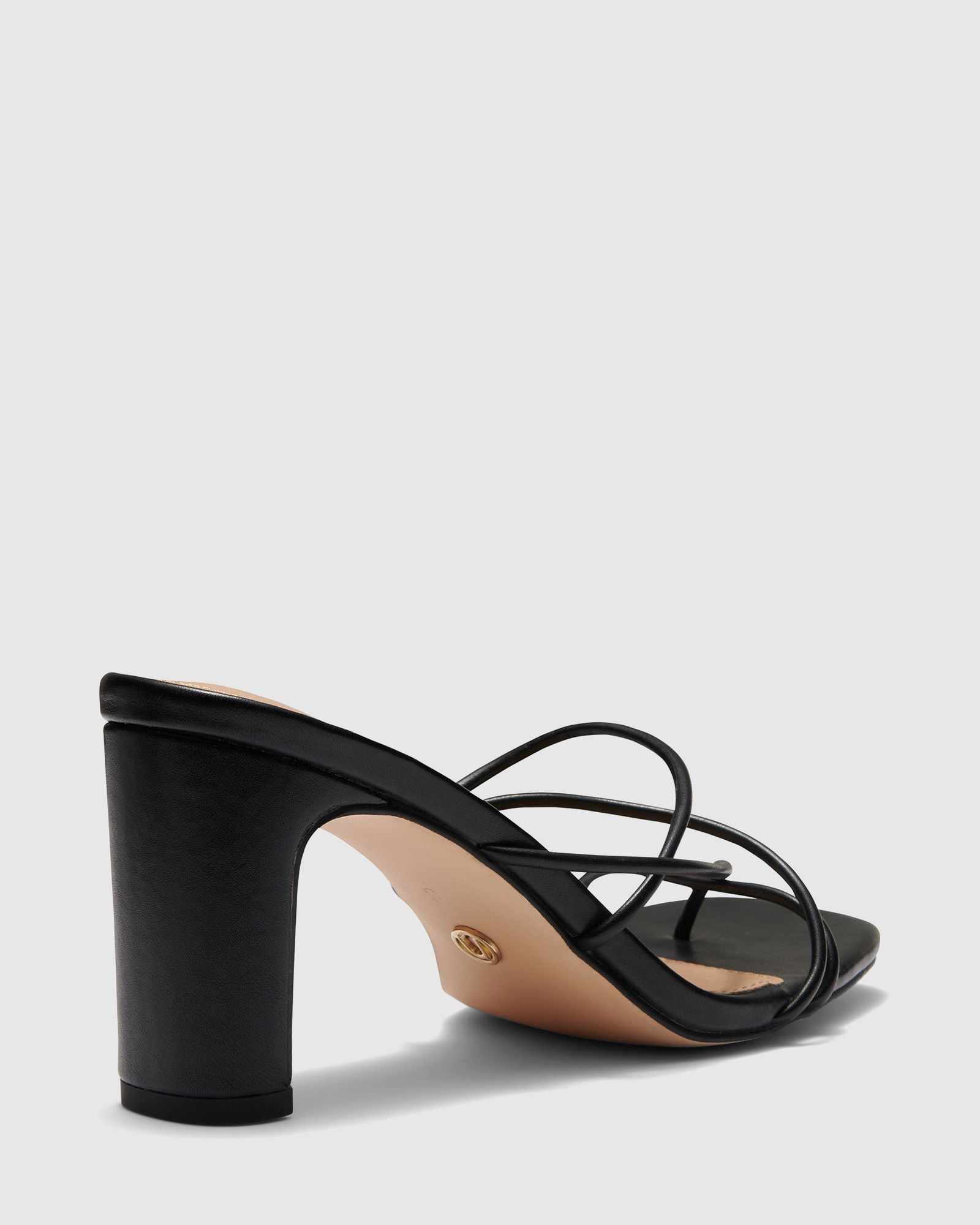 Ubari Black Heeled Mules